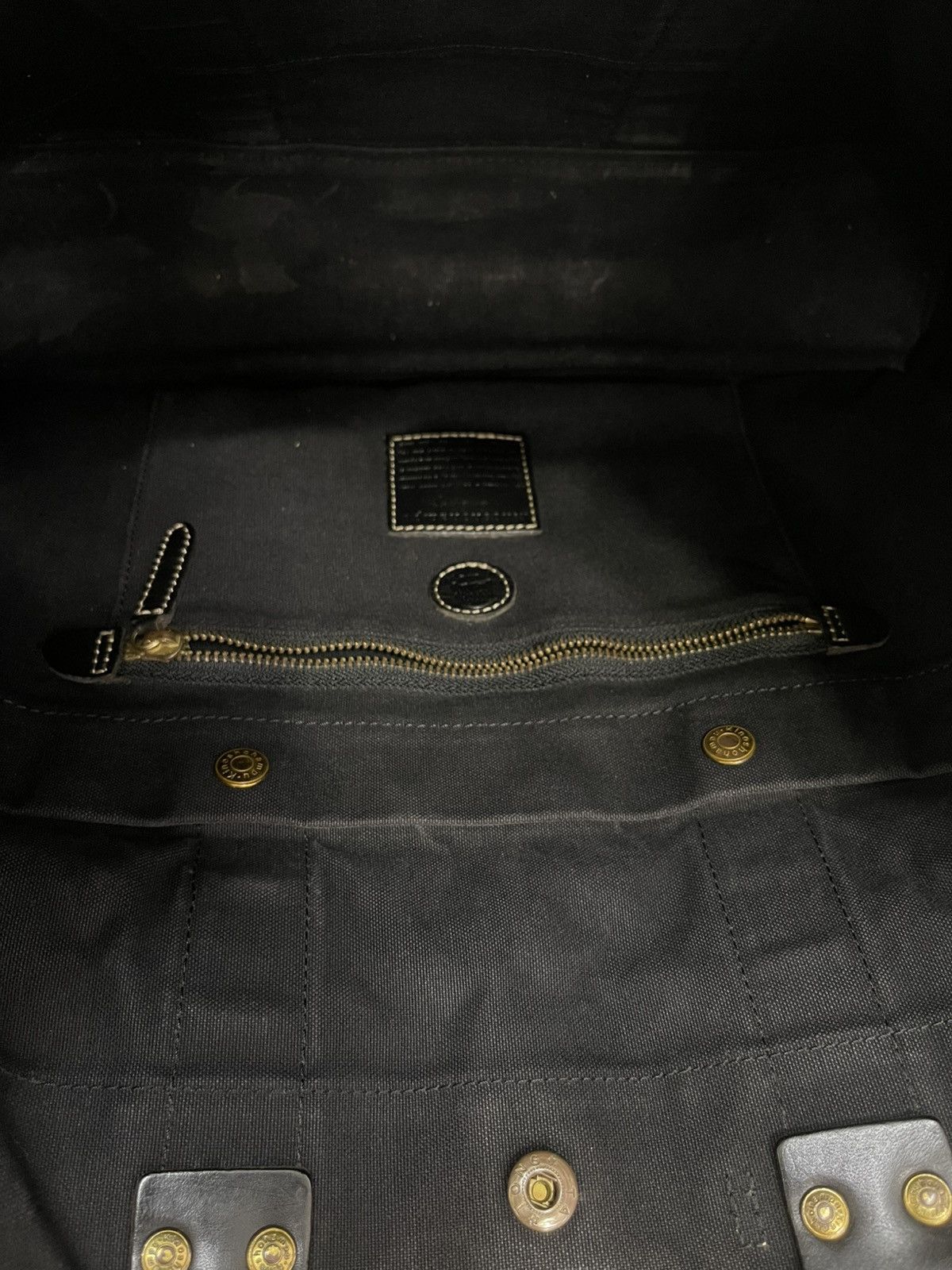 Genuine Leather Leather Cotton Duck Kinoshohampu Japan Faded Tote Bag 1🟩6 Size ONE SIZE - 20 Thumbnail