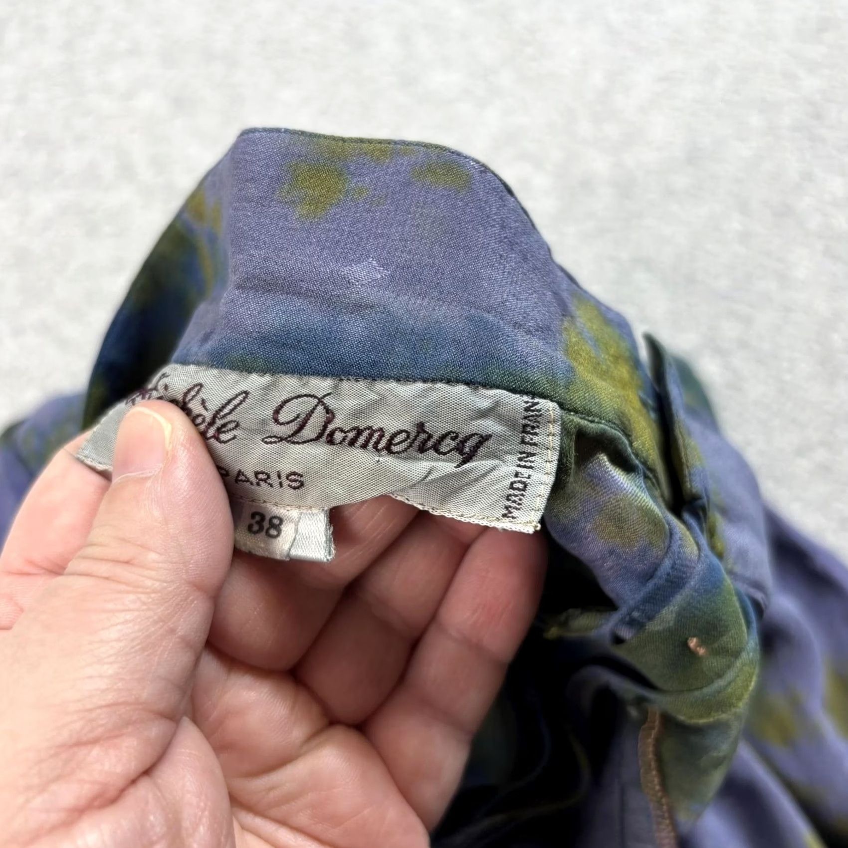 Vintage VINTAGE Michele Domercq Silk Skirt Shirt Women 38 Purple Tye-dye Maxi Boho France READ Size XS / US 0-2 / IT 36-38 - 5 Thumbnail