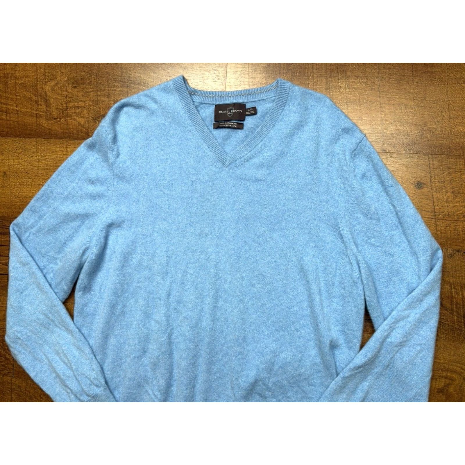 Vintage Black Brown 1826 Sweater Mens XL Blue Cashmere Light Neck Men Size Size US XL / EU 56 / 4 - 2 Thumbnail