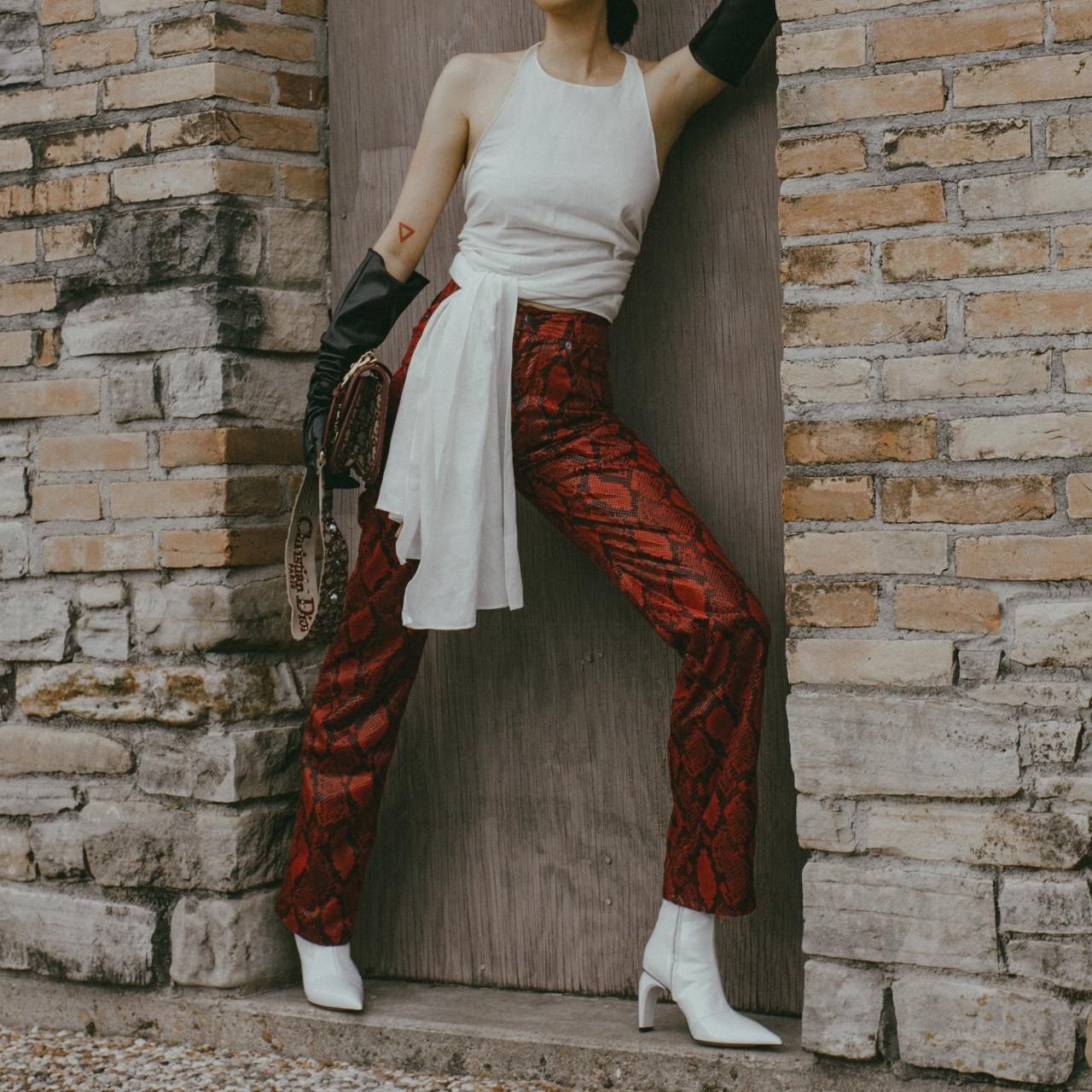 Maison Margiela NWT Maison Margiela Faux Python Snakeskin Trousers US 4 Size 27" / US 4 / IT 40 - 6 Thumbnail