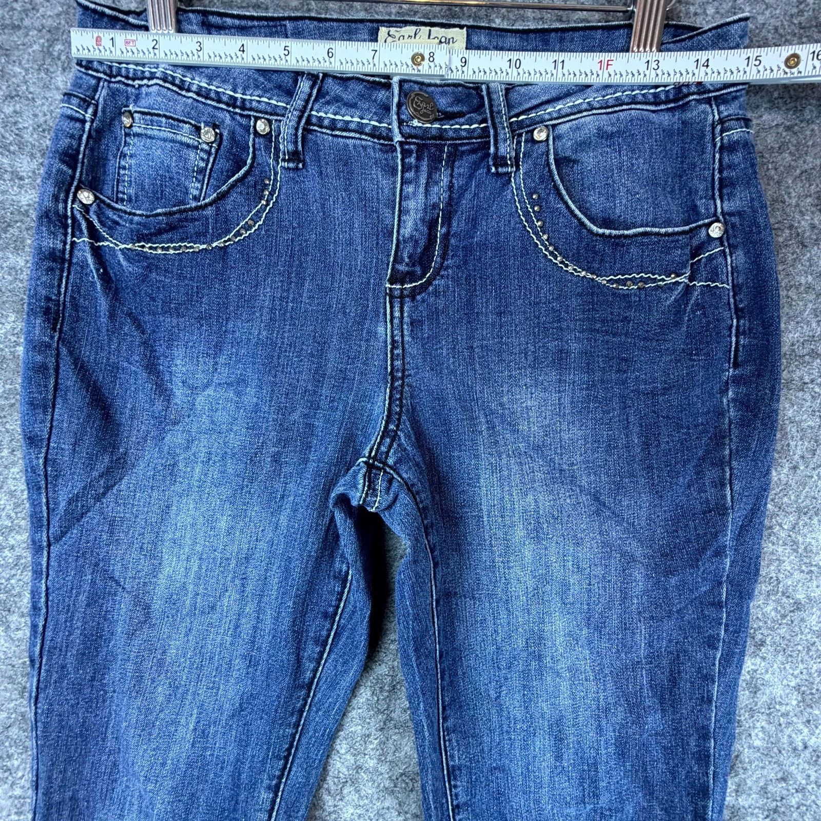 Earl Jeans Earl Jean Jeans Womens 6P Blue Y2K Denim Stretch Embellished Size 30" / US 8 / IT 44 - 5 Thumbnail
