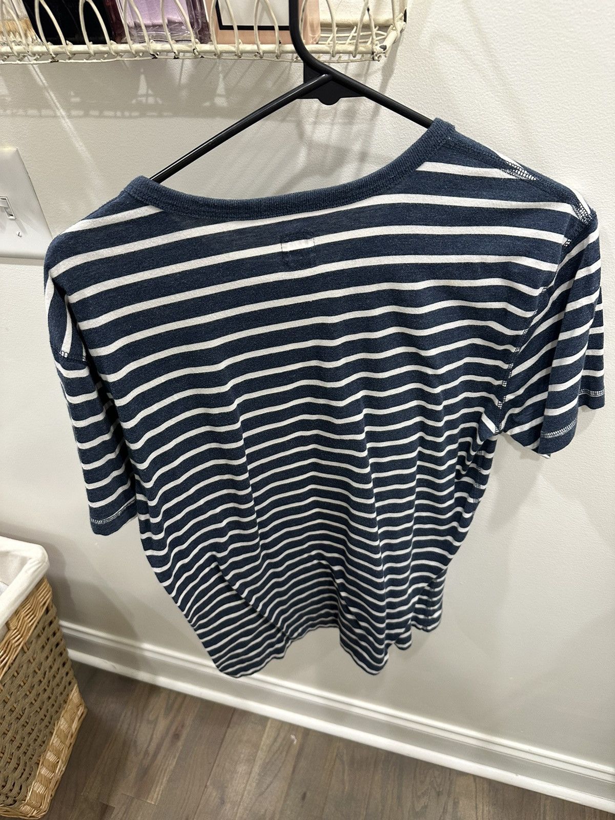 J.Crew J.Crew Blue Striped T Shirt with Buttons Size US M / EU 48-50 / 2 - 3 Thumbnail