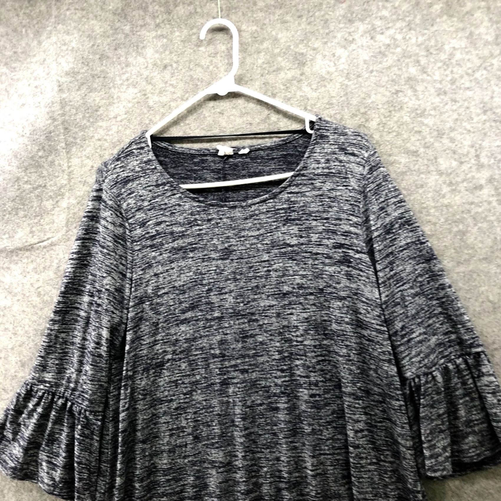 Gap Gap Bell Sleeve Jersey Dress Womens L Navy Blue Heather Pullover Swing Mini Size L / US 10 / IT 46 - 3 Thumbnail