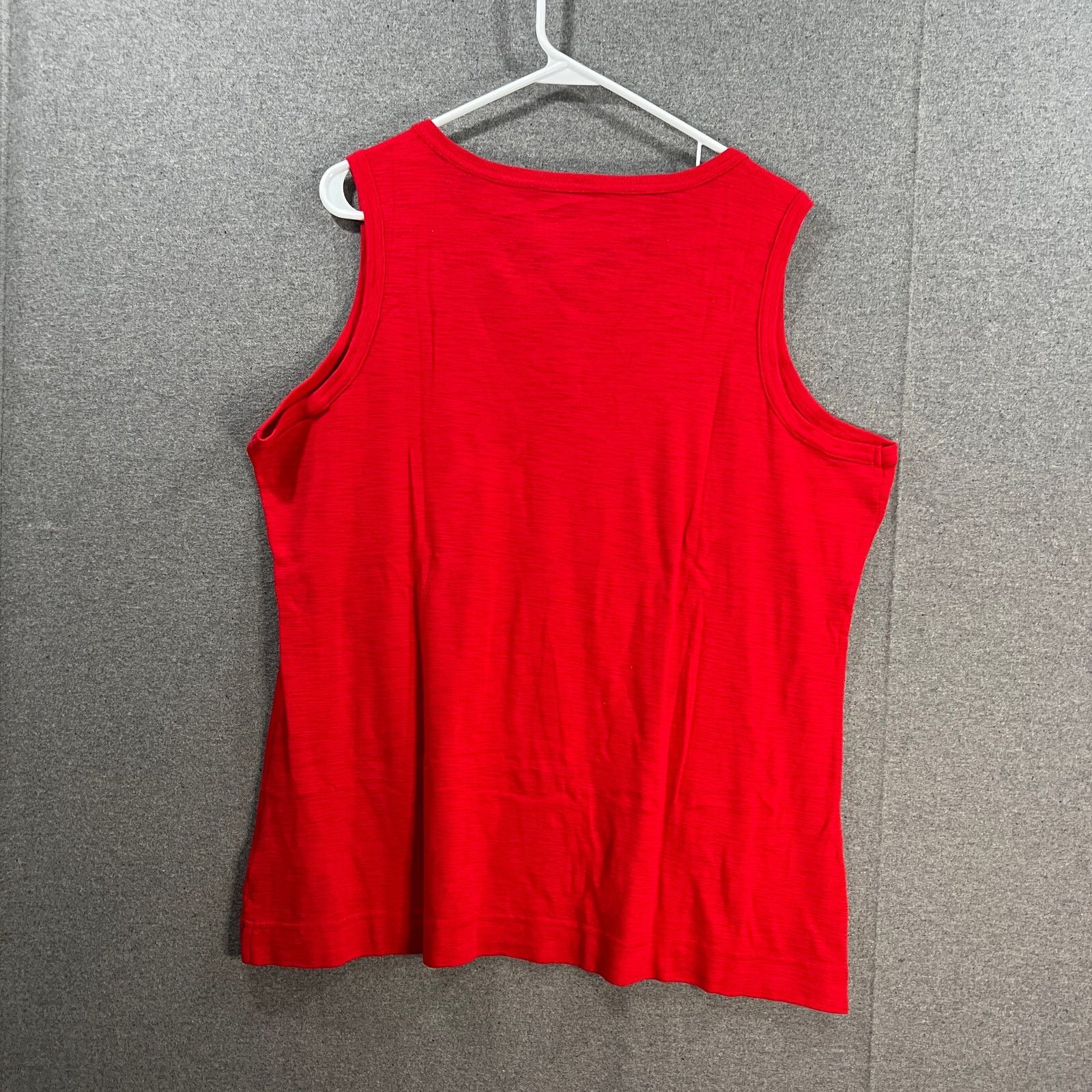 Other Encore by Idina Menzel Henley Tank Tee Red Rose, Size 2X Size XXL / US 16-18 / IT 52-54 - 2 Thumbnail
