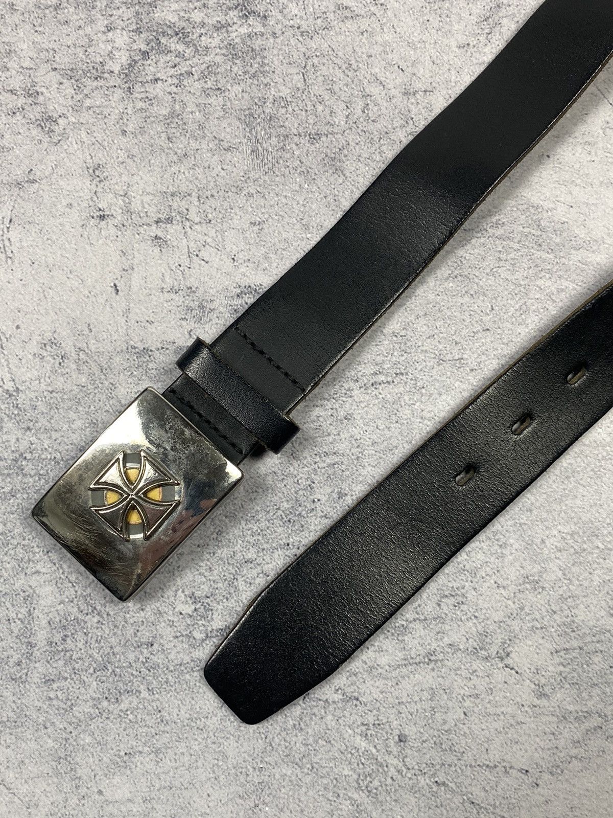 Other Gothic Biker Leather Belt Iron Cross Maltese Punk Rock Style Size ONE SIZE - 7 Thumbnail