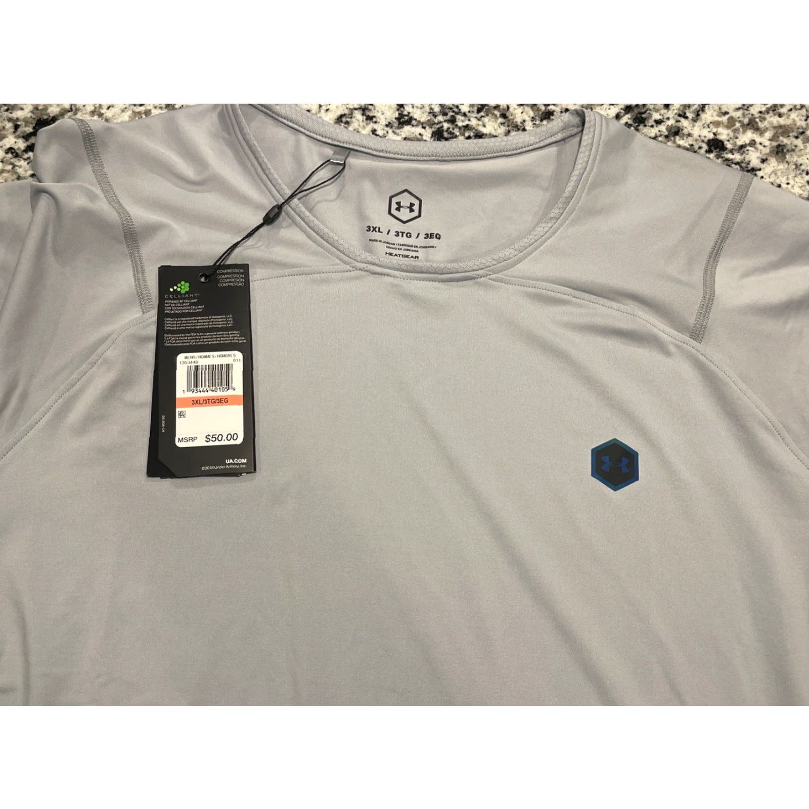 Under Armour Under Armour Rush Shirt Adult 3XL Gray HeatGear Fitted Performance T-Shirt Men Size US XXL / EU 58 / 5 - 3 Thumbnail