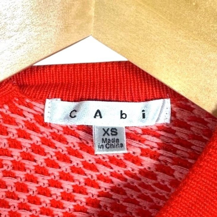 Vintage Cabi Red Geometric Knit Bomber Jacket Pockets Dolman Sleeve XS Womens Size XS / US 0-2 / IT 36-38 - 6 Thumbnail