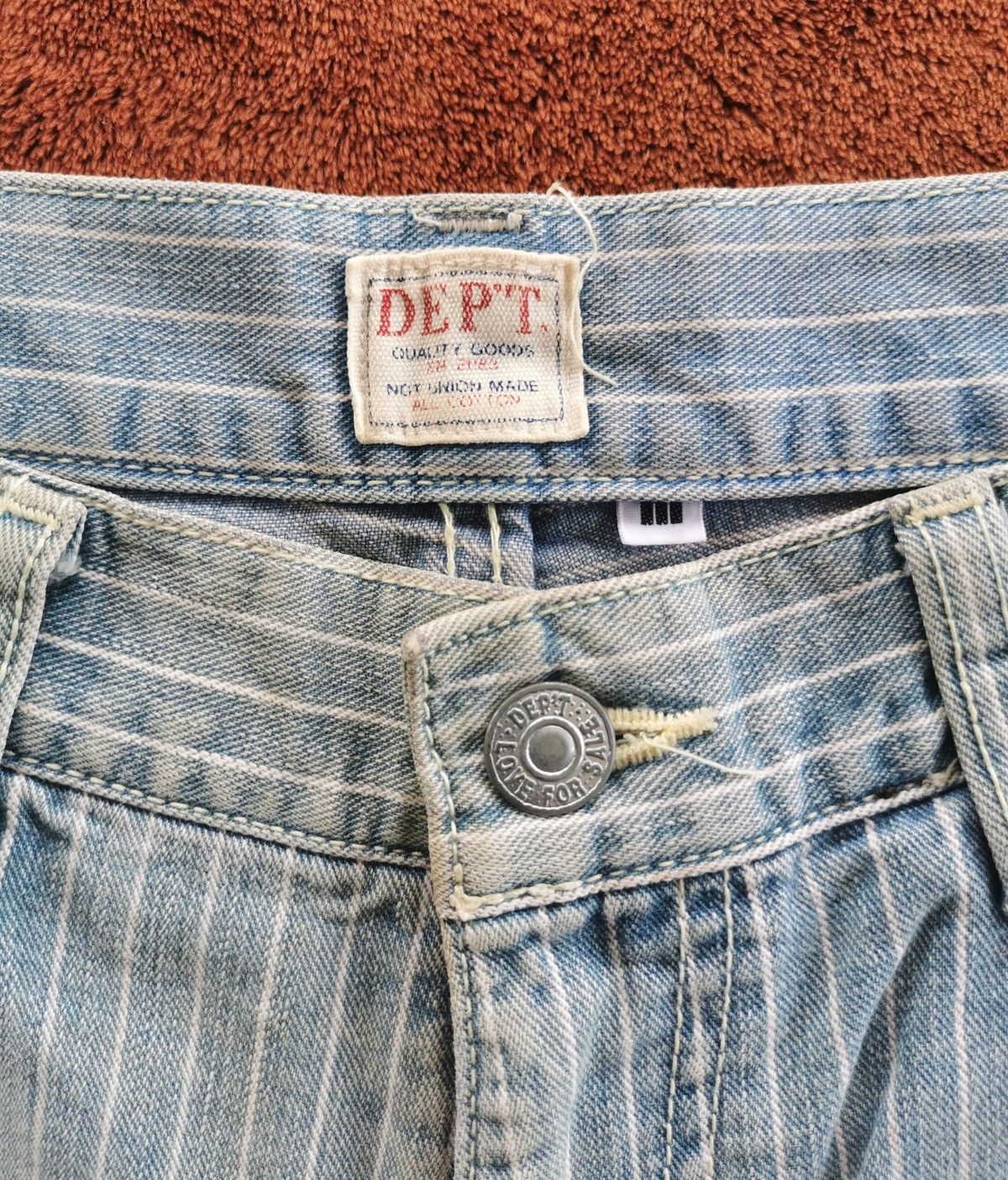 Kapital Dept Japan Pinstripe Wash Blue Denim Jeans Size US 32 / EU 48 - 10 Thumbnail