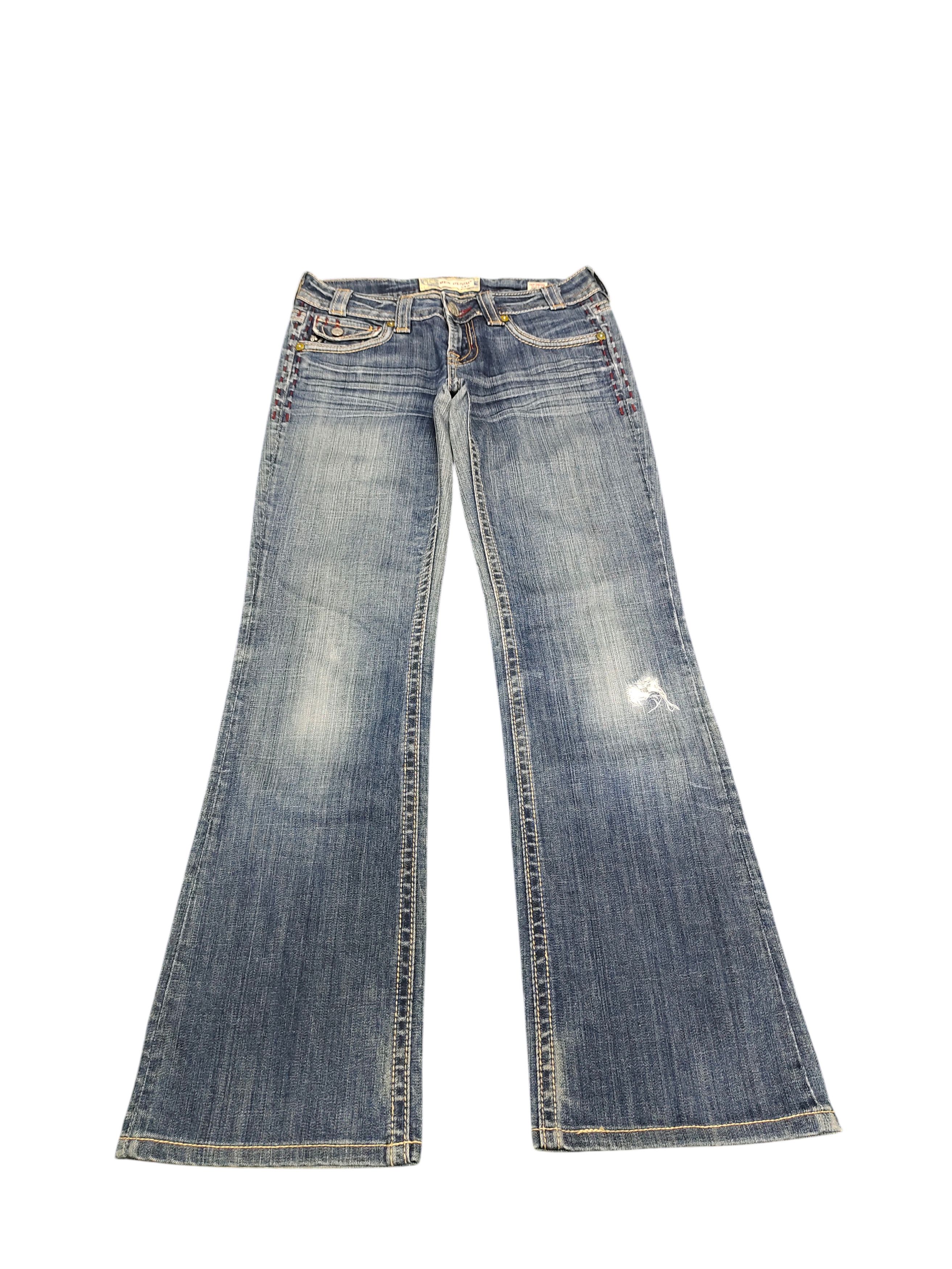 Mek Denim Flare Jeans Mek Denim Embroidered Denim Bootcut Low Rise Size US 27 - 8 Thumbnail