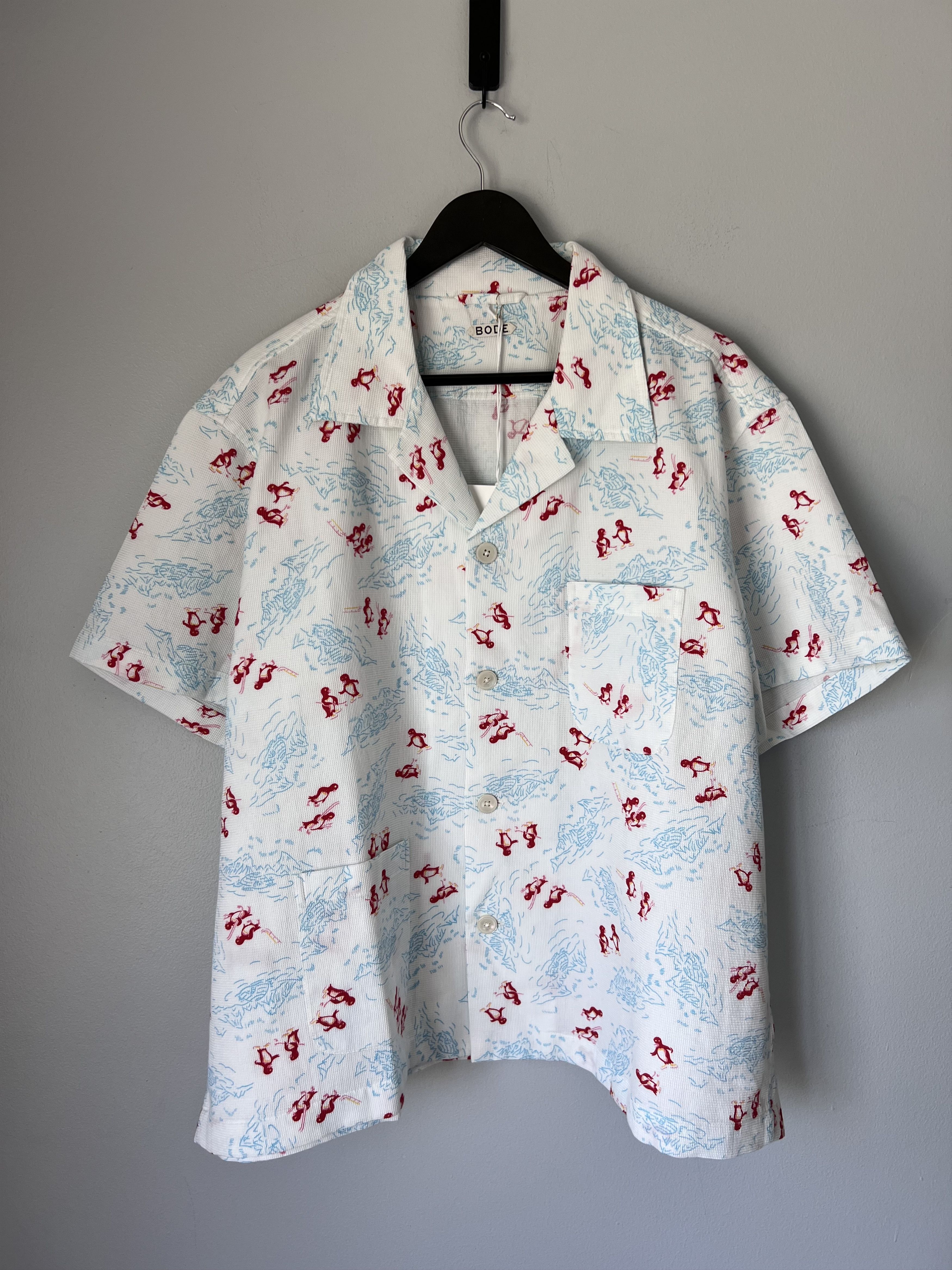 Bode Bode Skiing Penguins Button Up Shirt in White Size US XL / EU 56 / 4 - 1 Thumbnail