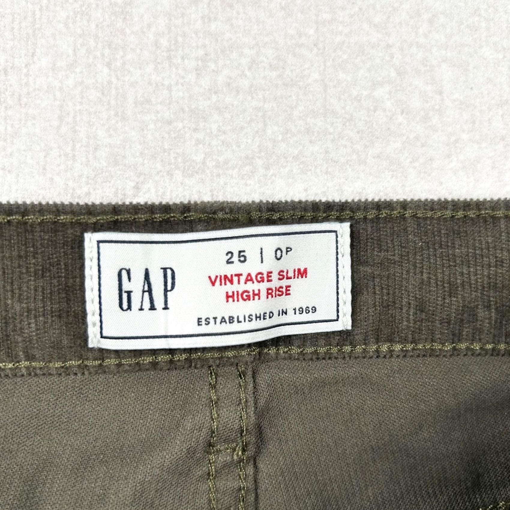Gap Gap Pants Womens 0P Petite Corduroy Slim High Rise Olive Green 25 In Inseam Vintage No Boys Mens Womens Size 25" / US 0 / IT 36 - 4 Thumbnail
