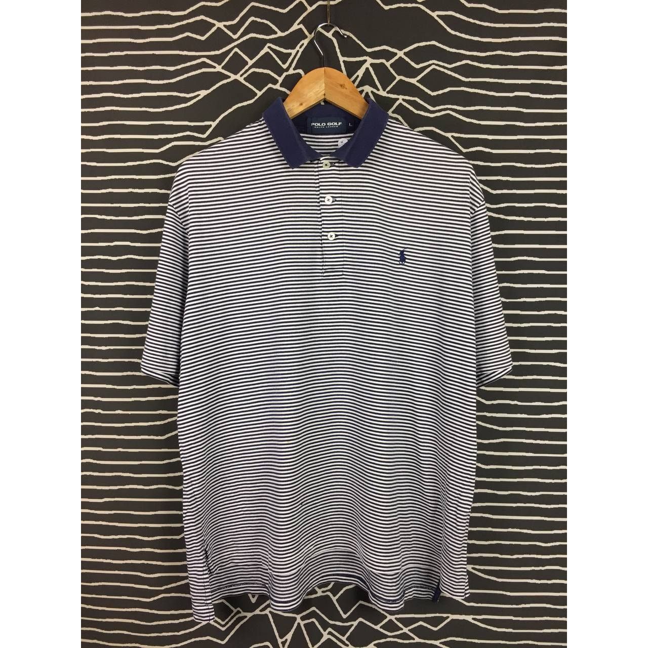 Polo Ralph Lauren × Vintage Vtg Polo Golf Ralph Lauren Small Logo Striped Polo Tee Size US L / EU 52-54 / 3 - 1 Thumbnail