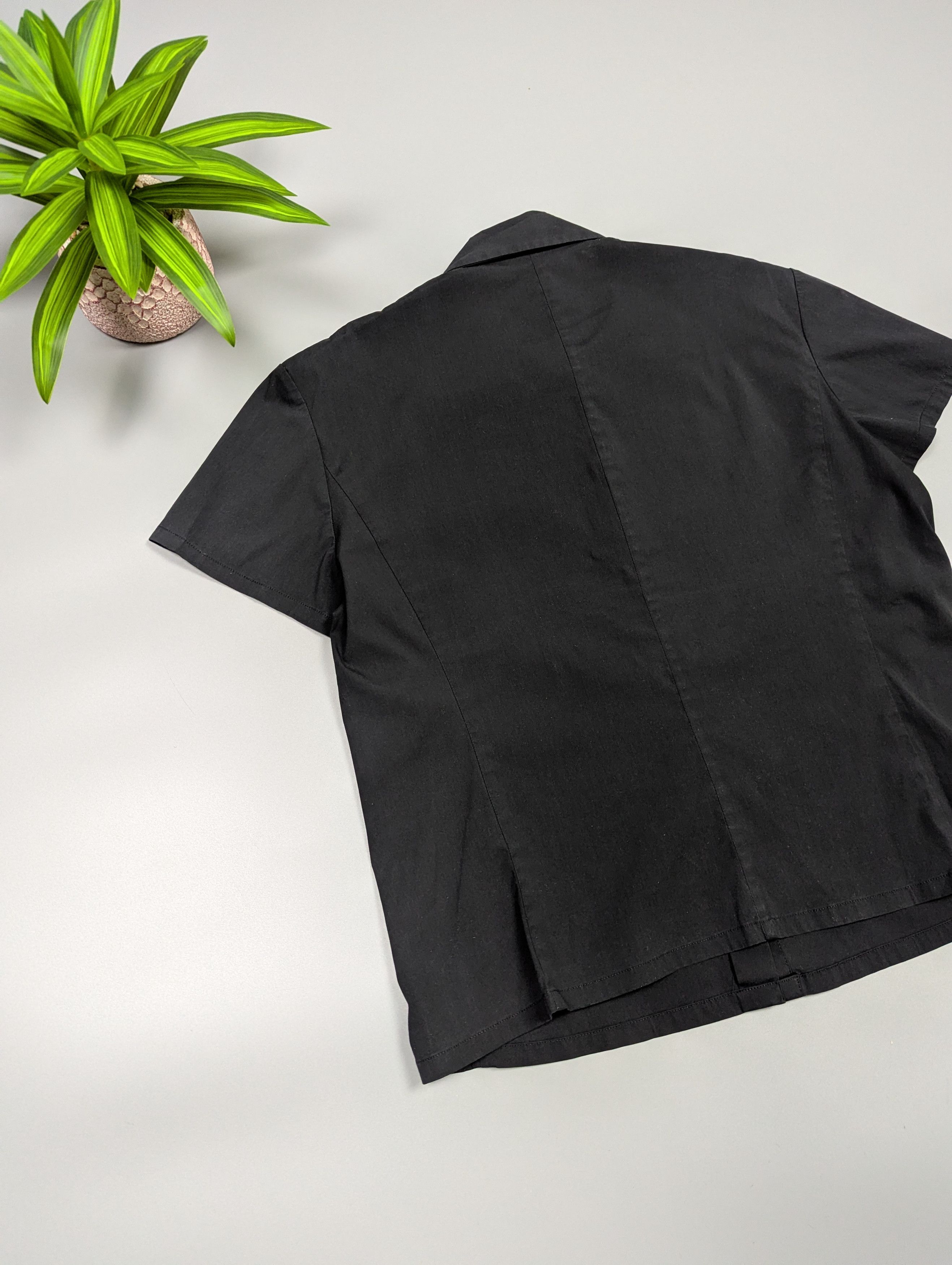 Max Mara S’Max Mara Black Snap Button Short Sleeve Top Minimalist Size M / US 6-8 / IT 42-44 - 13 Thumbnail