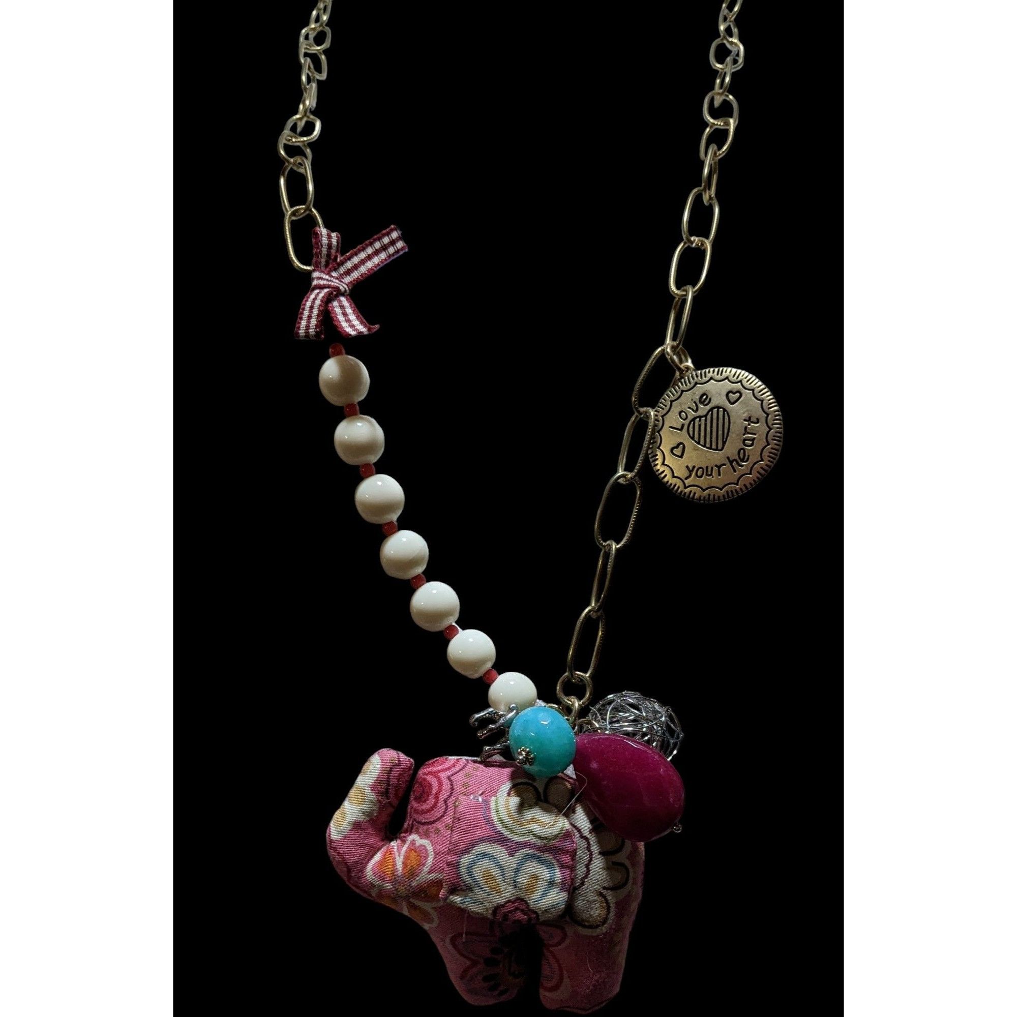 Other Cottagecore Pink Plush Elephant Necklace Size ONE SIZE - 6 Thumbnail