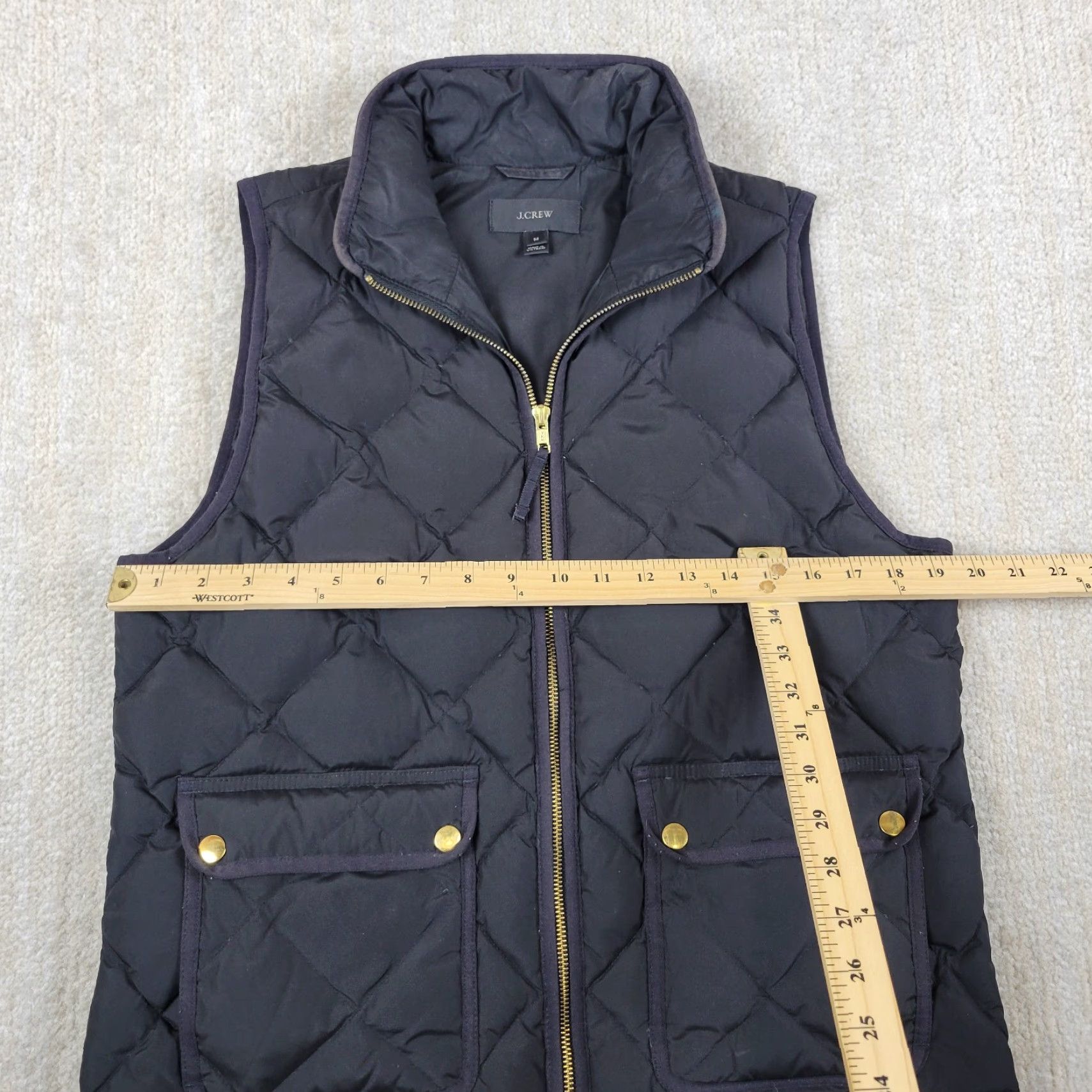 J.Crew J Crew Down Puffer Vest Women M Black Full Zip Quilted Packable Lightweight Vest Size M / US 6-8 / IT 42-44 - 4 Thumbnail