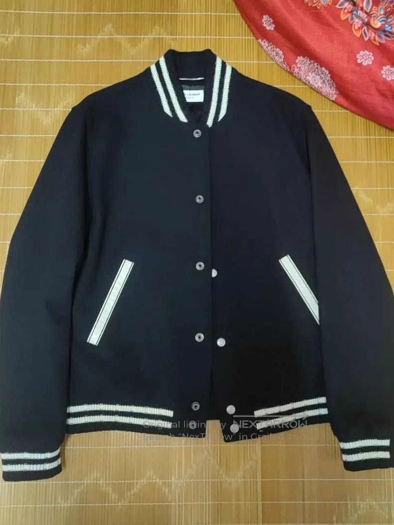 Saint Laurent Paris YSL Blue Baseball Jacket. Size US XXS / EU 40 - 2 Thumbnail