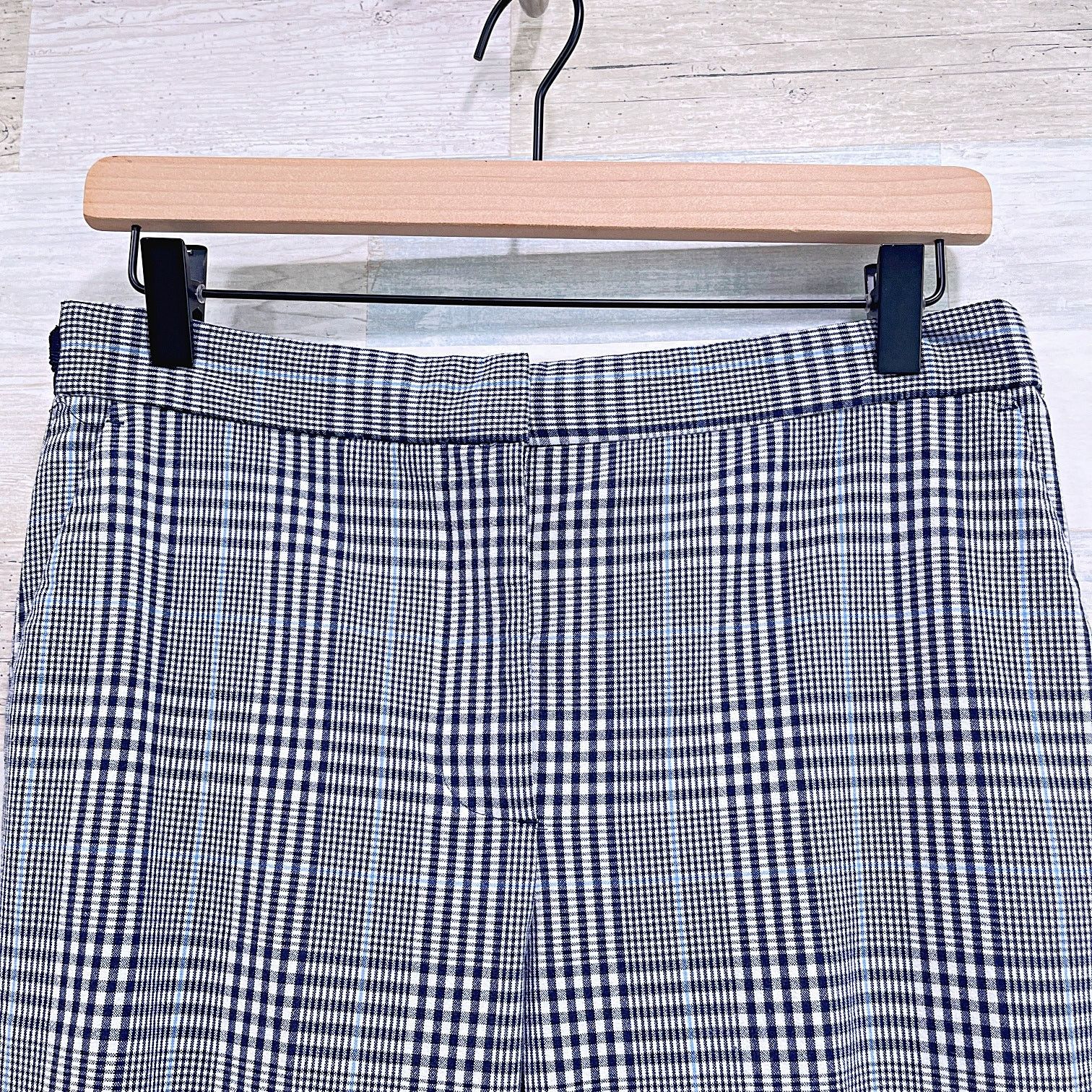 Zara ZARA Plaid Slim Leg Ankle Trousers Blue Womens Large Size 34" / US 12 / IT 48 - 3 Thumbnail