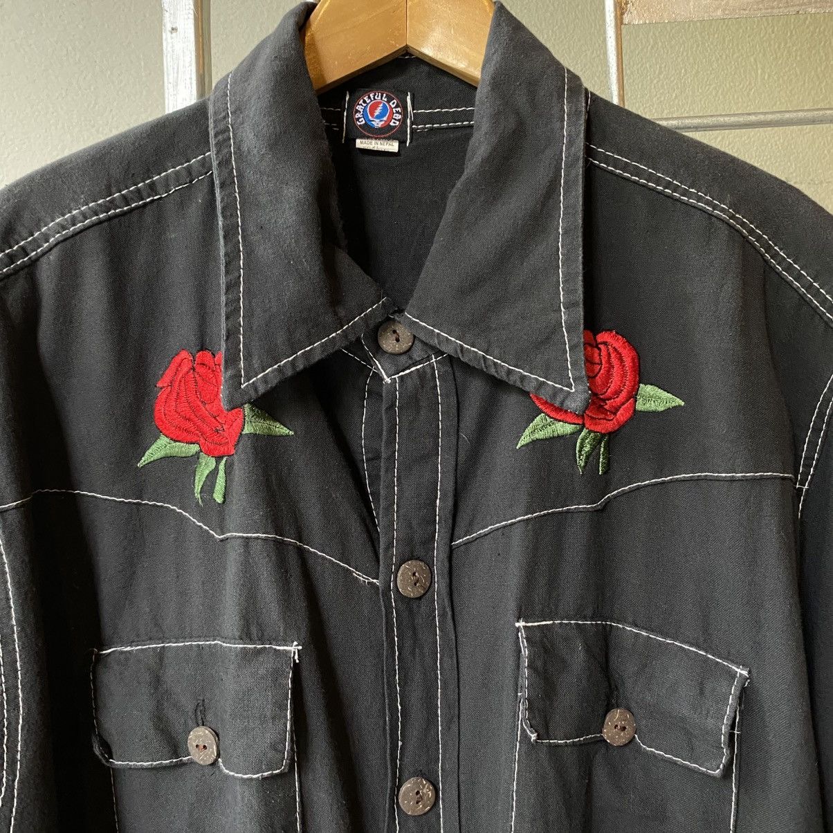 Grateful Dead GRATEFUL DEAD Black Rose Embroidered Western Shirt Size US XL / EU 56 / 4 - 4 Thumbnail