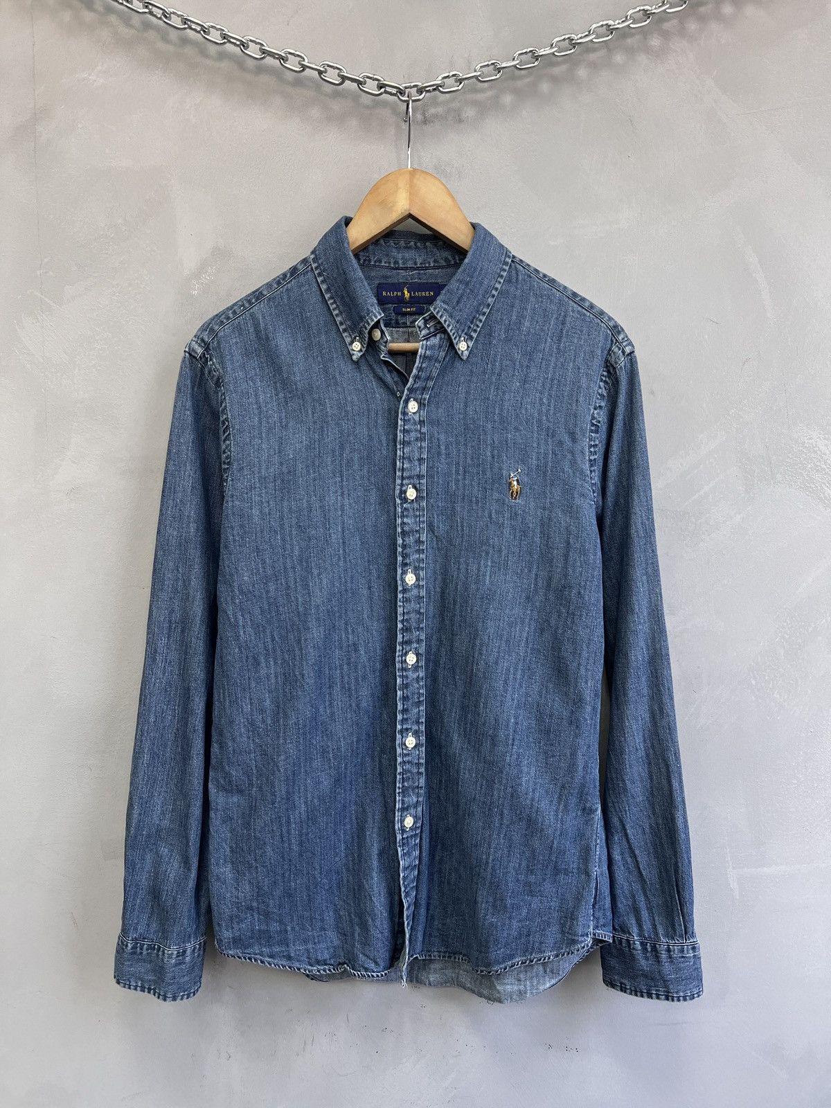 Polo Ralph Lauren Ralph Lauren Blue Shirt denim button up Vintage Style Size US M / EU 48-50 / 2 - 1 Thumbnail