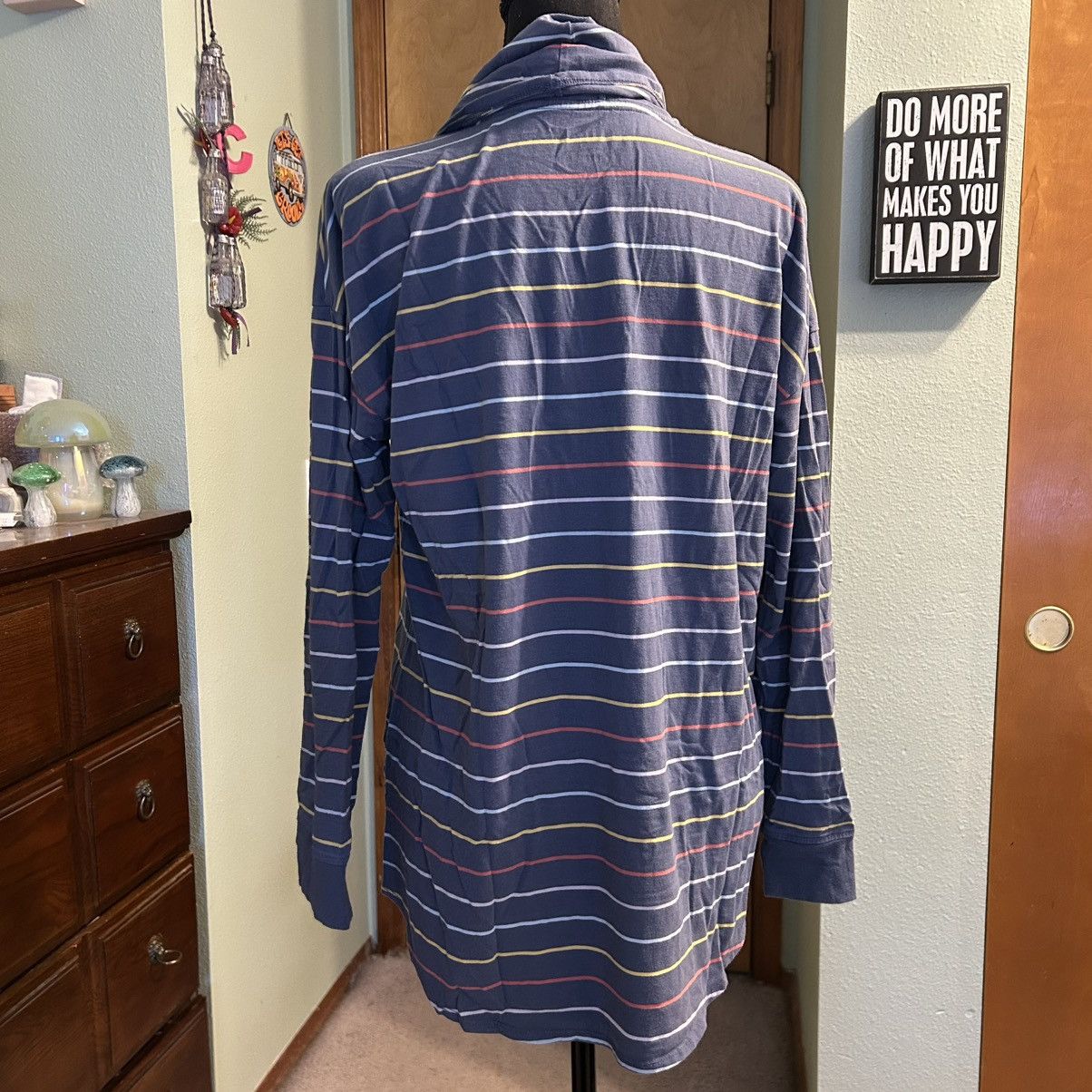 L.L. Bean L.L. Bean blue striped long sleeve cowl neck top size M Size M / US 6-8 / IT 42-44 - 3 Thumbnail