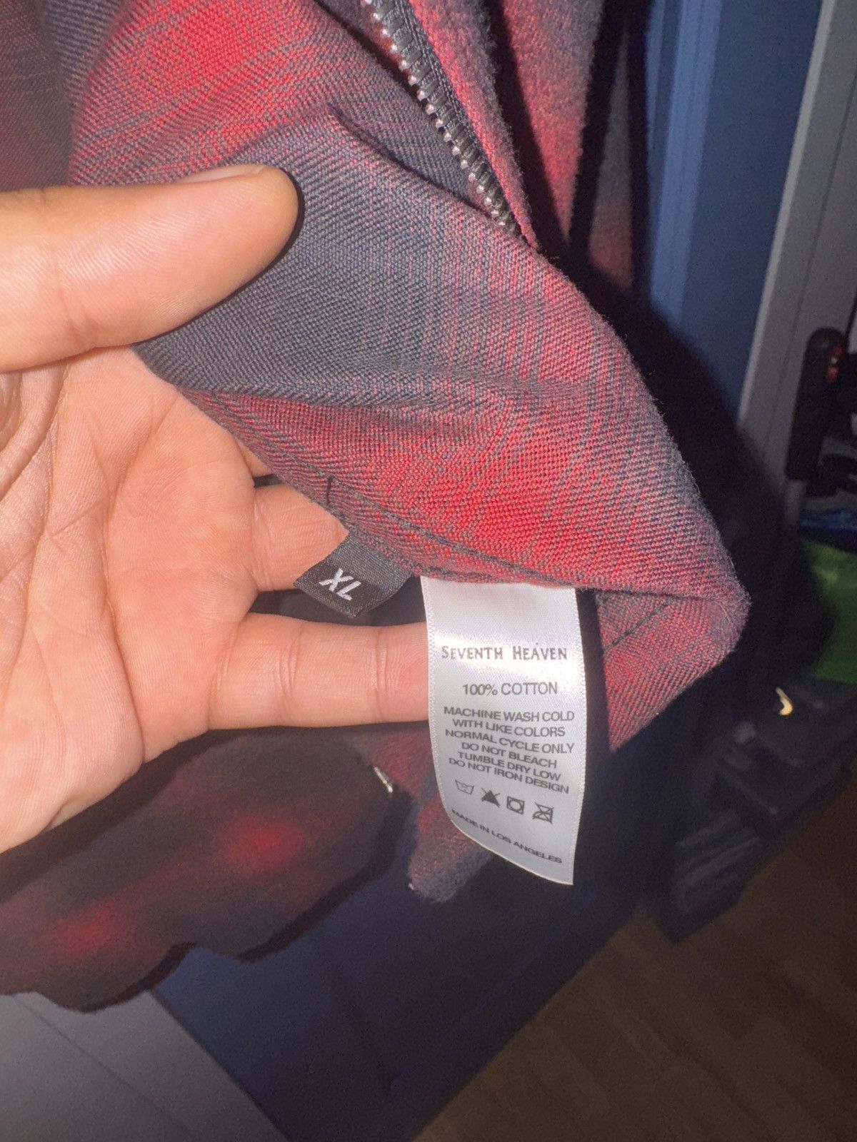 Seventh Heaven Seventh Heaven FW 20 Zip Up Plaid Flannel RED/BLACK Size US XL / EU 56 / 4 - 2 Thumbnail