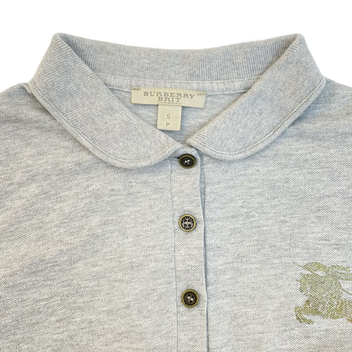 Burberry Burberry Grey Solid Polo Shirt K26WX Size S / US 4 / IT 40 - 5 Thumbnail