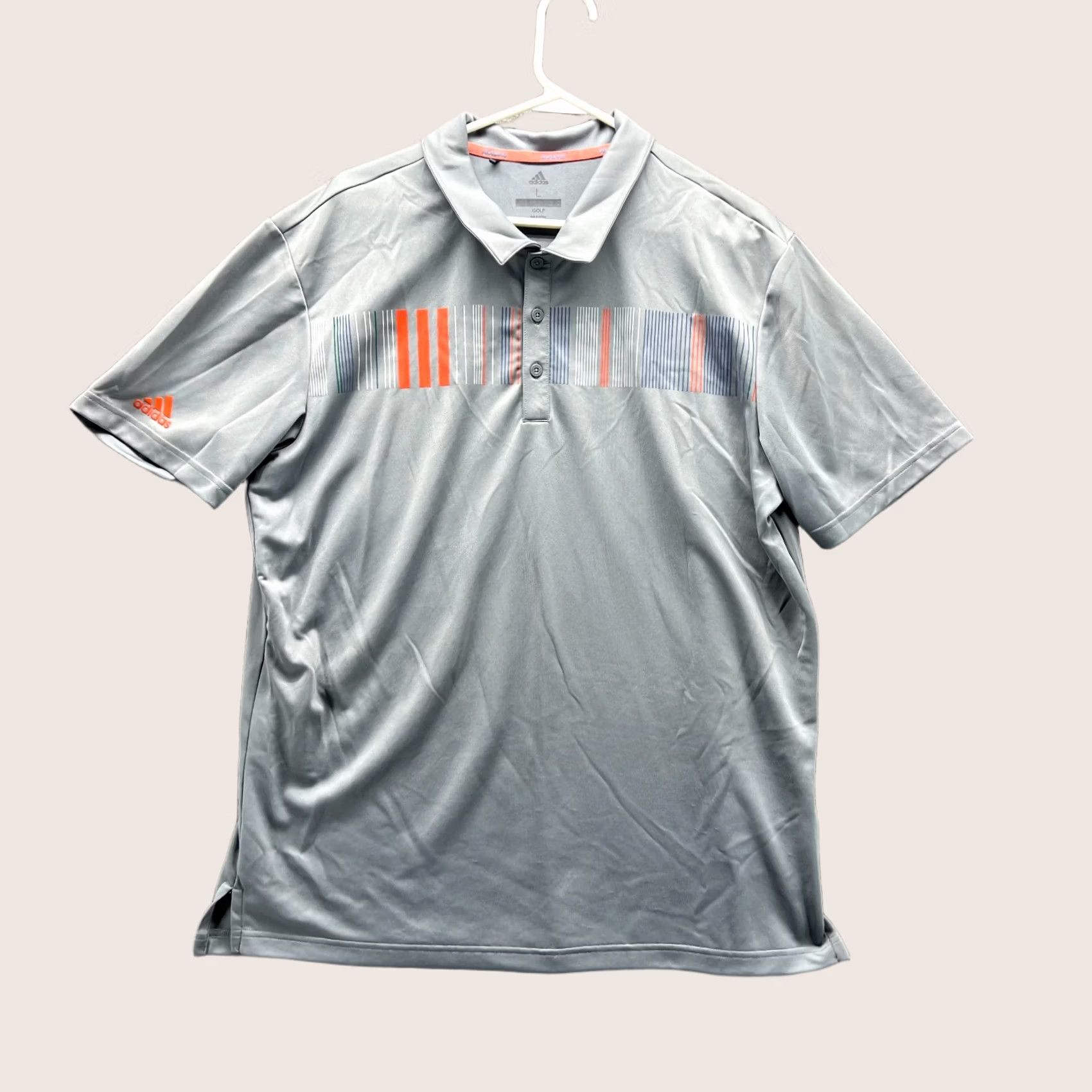 Adidas VINTAGE Adidas Polo Shirt Men Large Gray Orange Golf Athletic Polyester Polo Shirt Mens Large Gray Orange Golf Adidas Polo Shirt Size US L / EU 52-54 / 3 - 1 Thumbnail