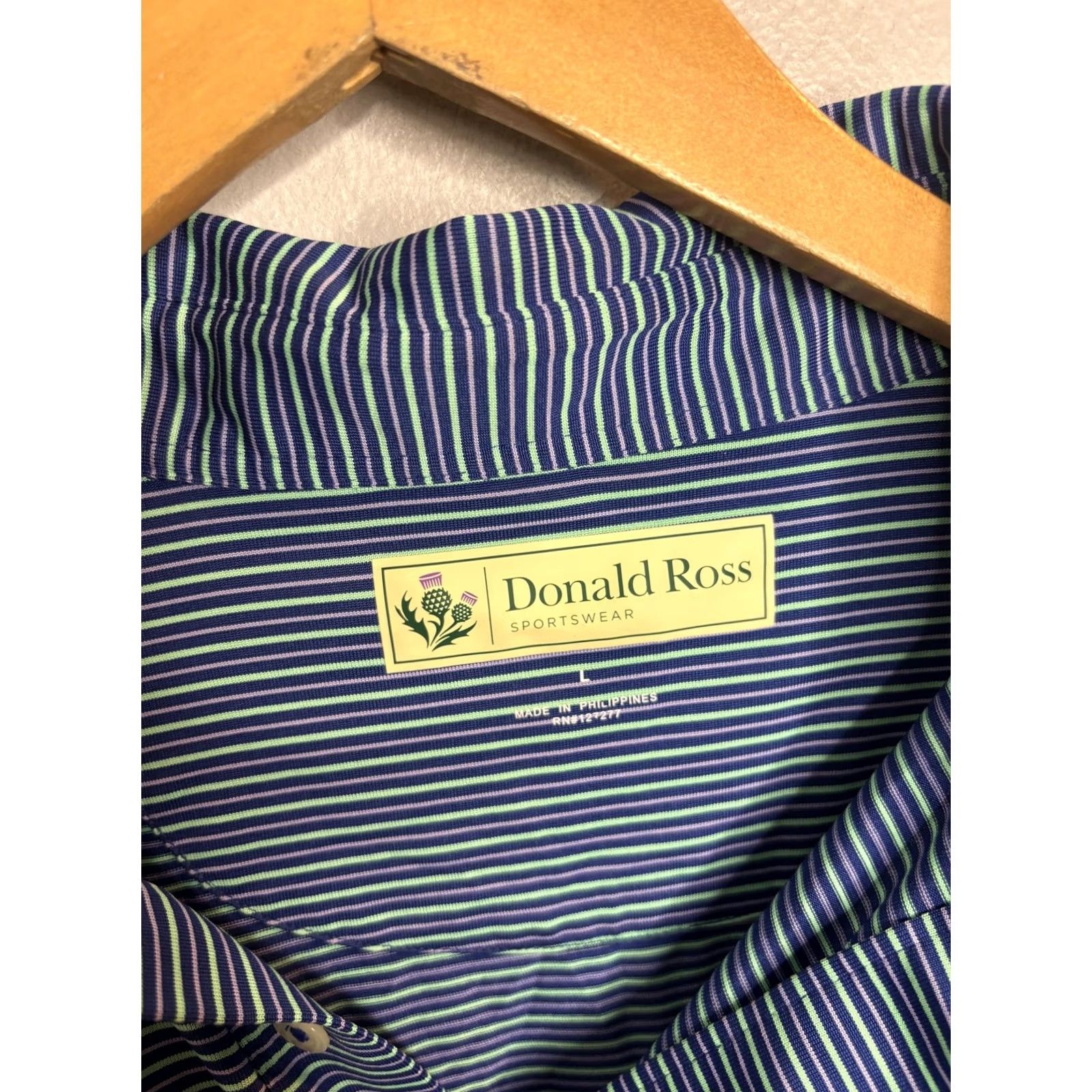 Vintage Donald Ross Polo Shirt Mens L Oak Hill Golf Club Striped Golf Size US L / EU 52-54 / 3 - 3 Thumbnail