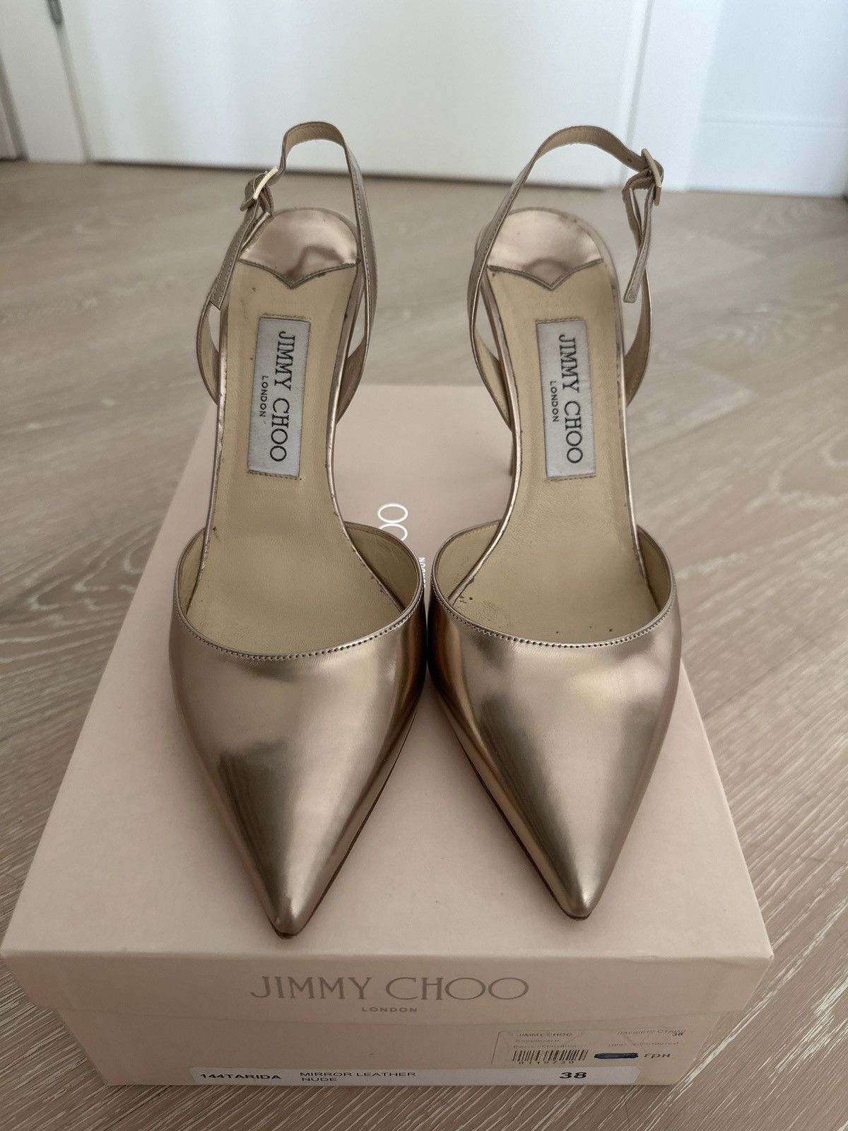 Jimmy Choo Jimmy Choo gold heels Size US 8 / IT 38 - 2 Thumbnail