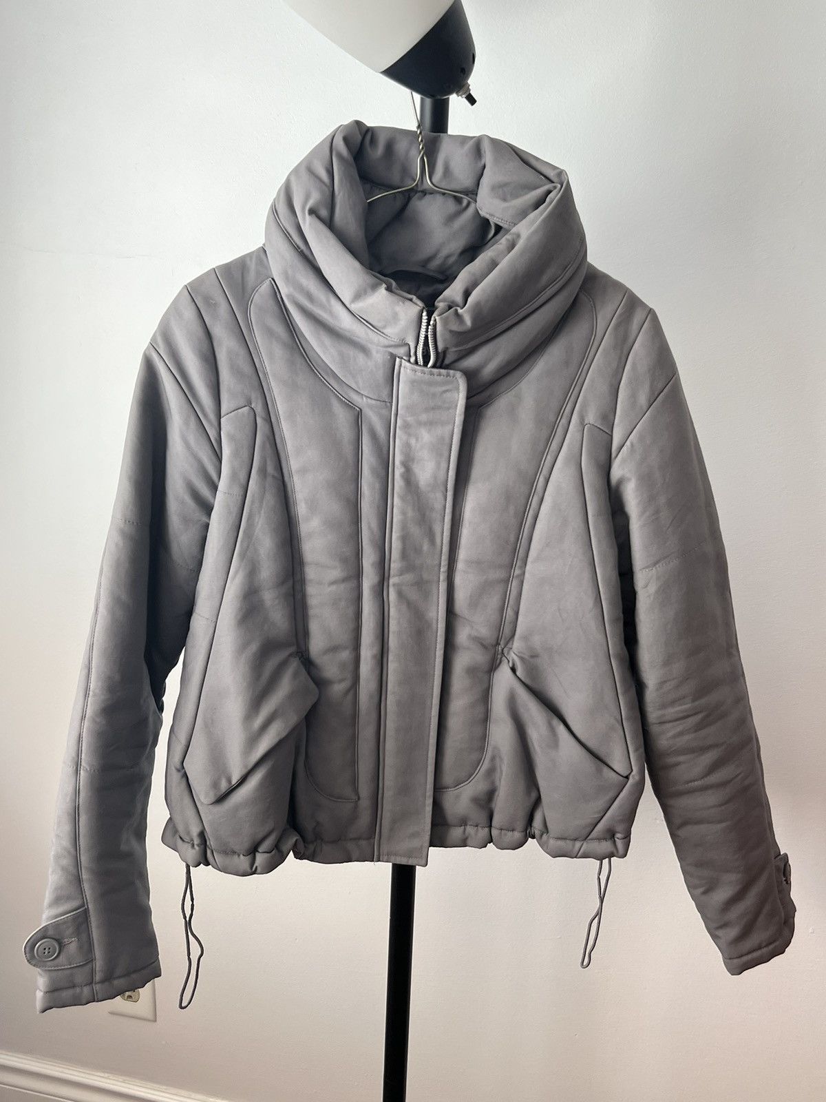 image of Vintage Jnby Grey Puffer Jacket, Women's (Size Small)