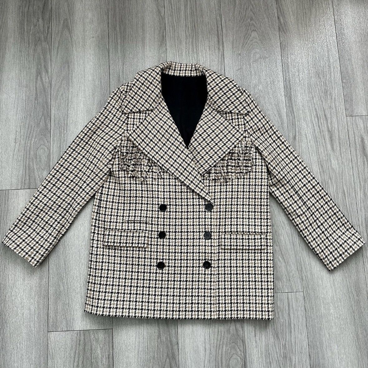 The Kooples The Kooples Patterned Formal Wool Jacket With Fringing Size XS / US 0-2 / IT 36-38 - 11 Thumbnail