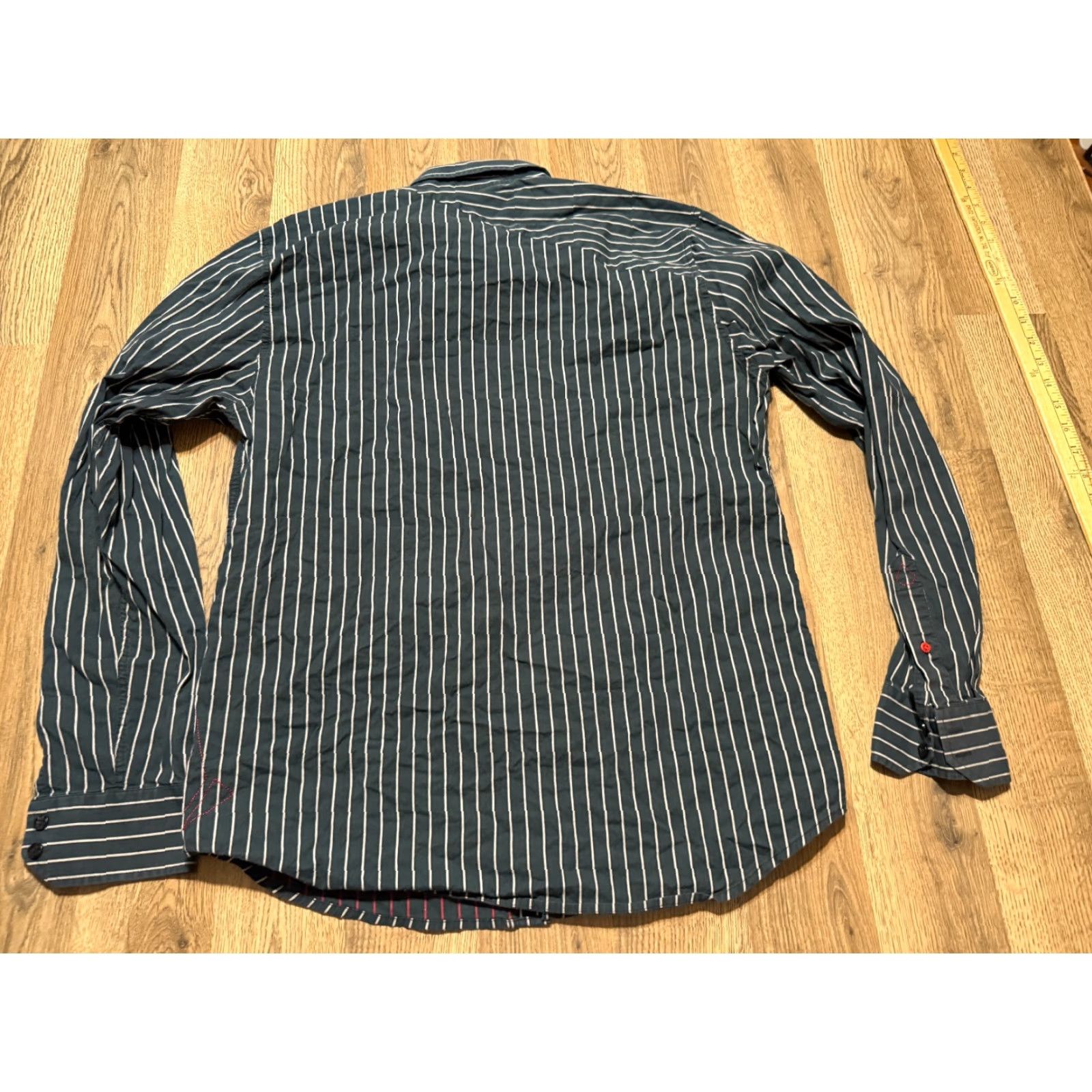 Volcom Volcom Shirt, Mens Large, Black Red Striped Long Sleeve Button-Up Shirt Size US L / EU 52-54 / 3 - 2 Thumbnail
