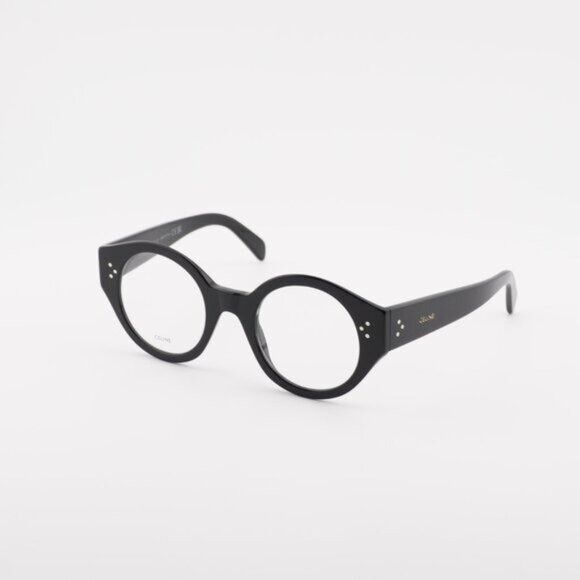 Celine Celine CL50123I 001 Eyeglasses Shiny Black 48mm Round Frame Size ONE SIZE - 1 Thumbnail
