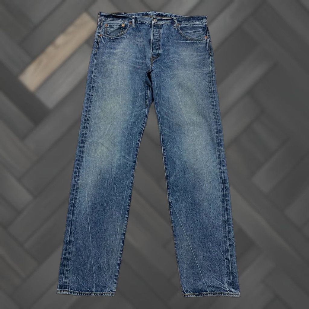 Levi's Levi's 501 Jeans Men Regular Straight Denim Blue 36x32 Button Fly 5-Pocket WC: Levi's Logo Cotton Denim Rise High Size US 36 / EU 52 - 1 Thumbnail