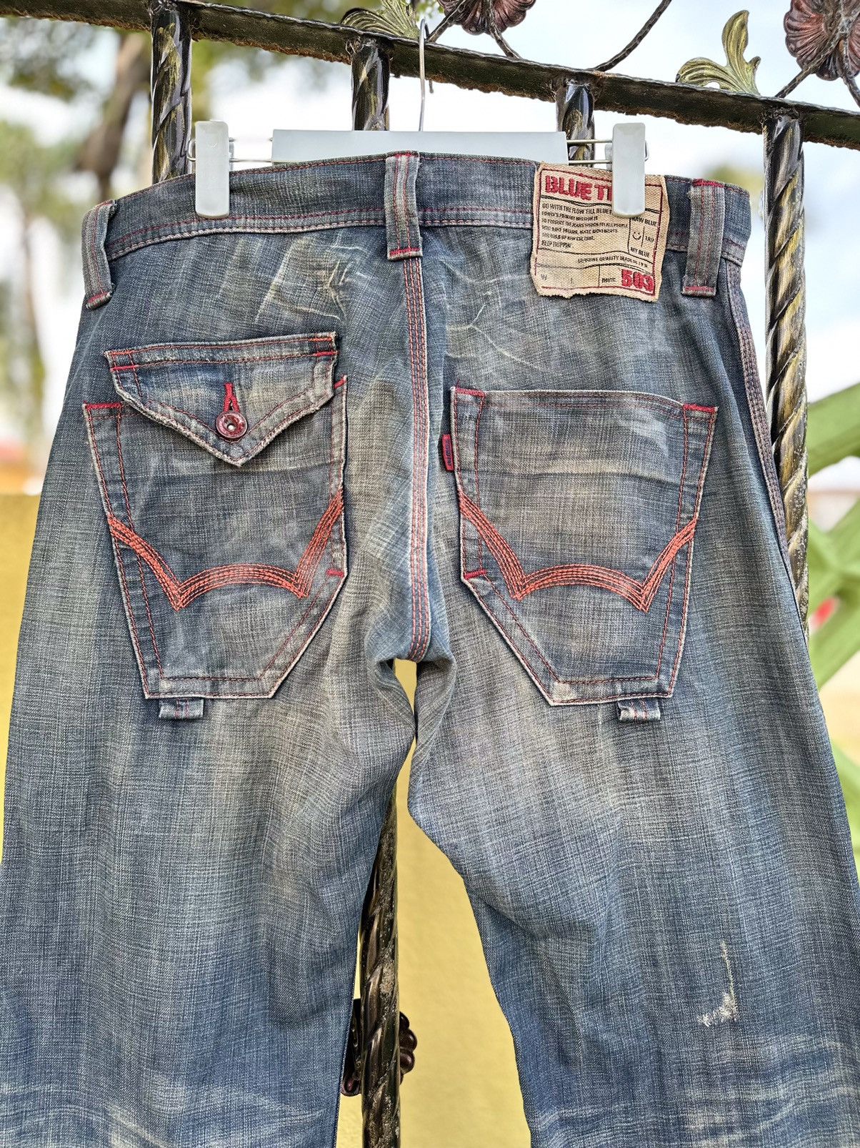 Kapital 💥Edwin Blue Trip 503💥 Crazy Design Edwin Carpenter💥 Size US 34 / EU 50 - 9 Thumbnail