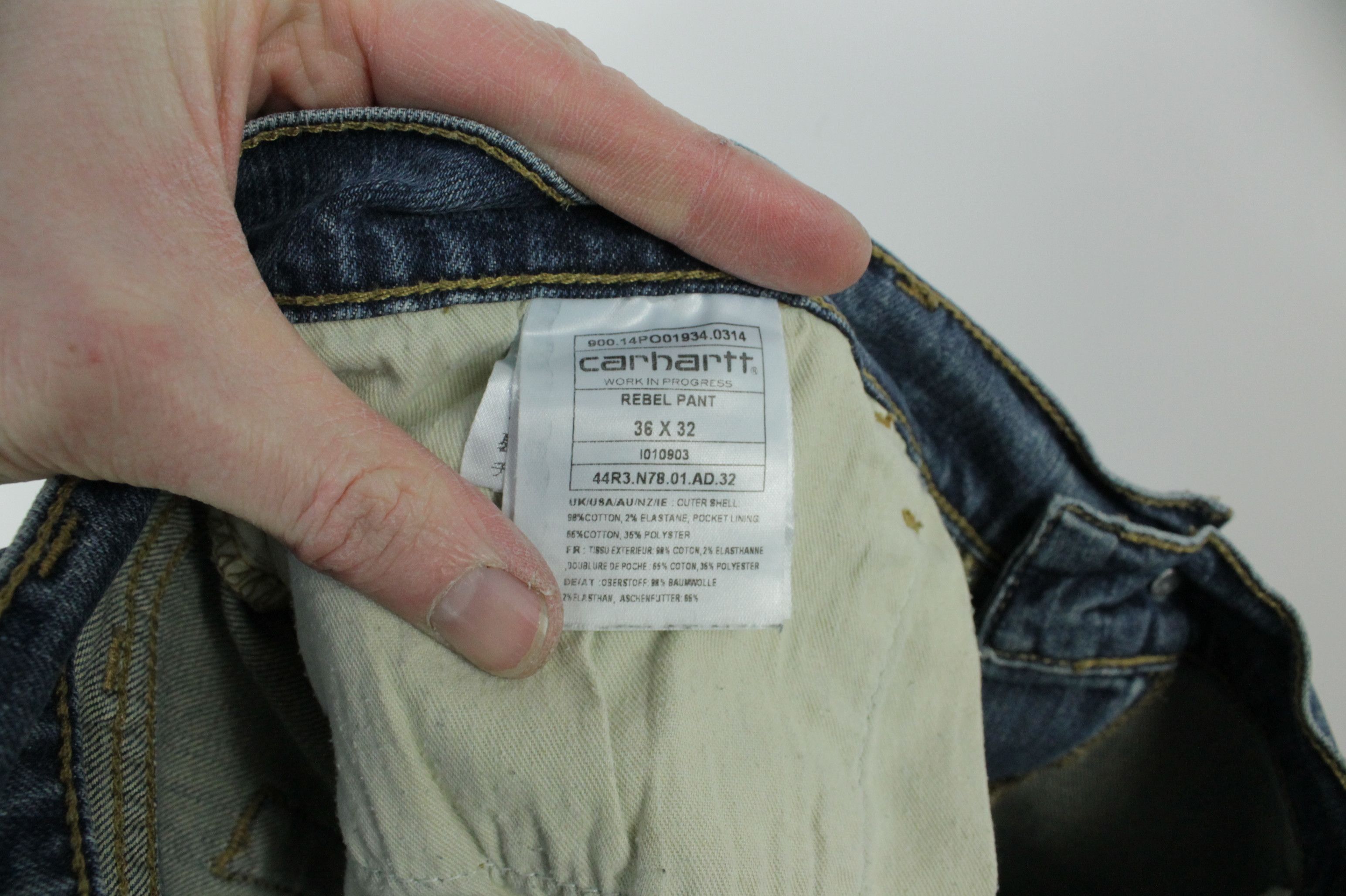 Carhartt Carhartt Wip Slim Fit Blue Denim Rebel Pant Jeans Size US 36 / EU 52 - 7 Thumbnail