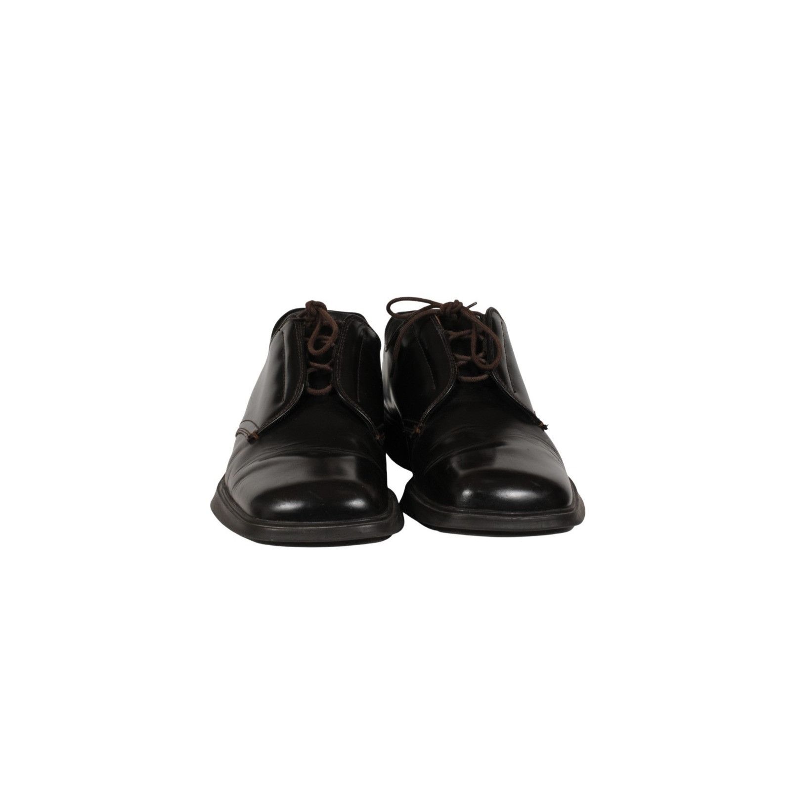 Prada Vtg 2000s Square Toe Oxfords Brown Leather - 02617 Size US 14 / EU 47 - 8 Thumbnail