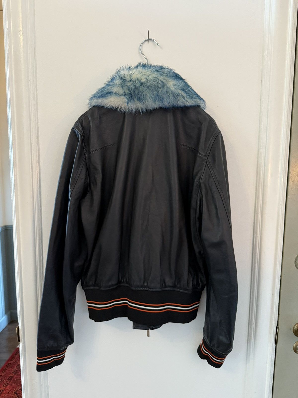 Dior Dior Homme Leather Bomber w/ Blue Fur Collar Size US M / EU 48-50 / 2 - 7 Thumbnail