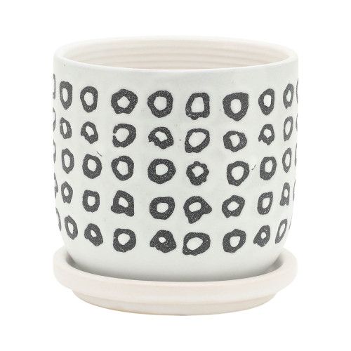 Designer × Homemade S/2 5/6" AZTEC PLANTER W/ SAUCER, BLACK Size US L / EU 52-54 / 3 - 2 Thumbnail