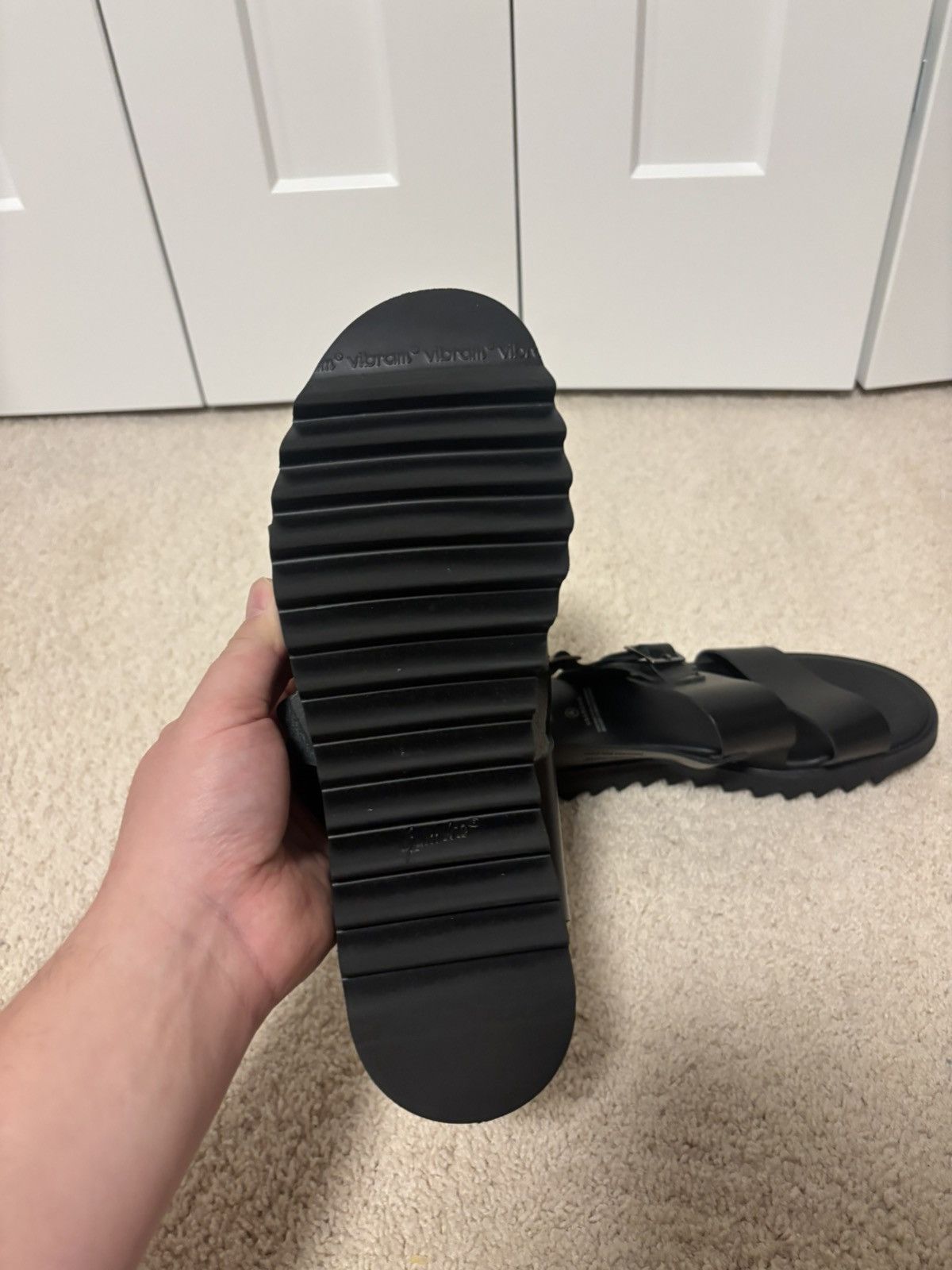foot the coacher Black Leather Sandals Size US 9 / EU 42 - 5 Thumbnail