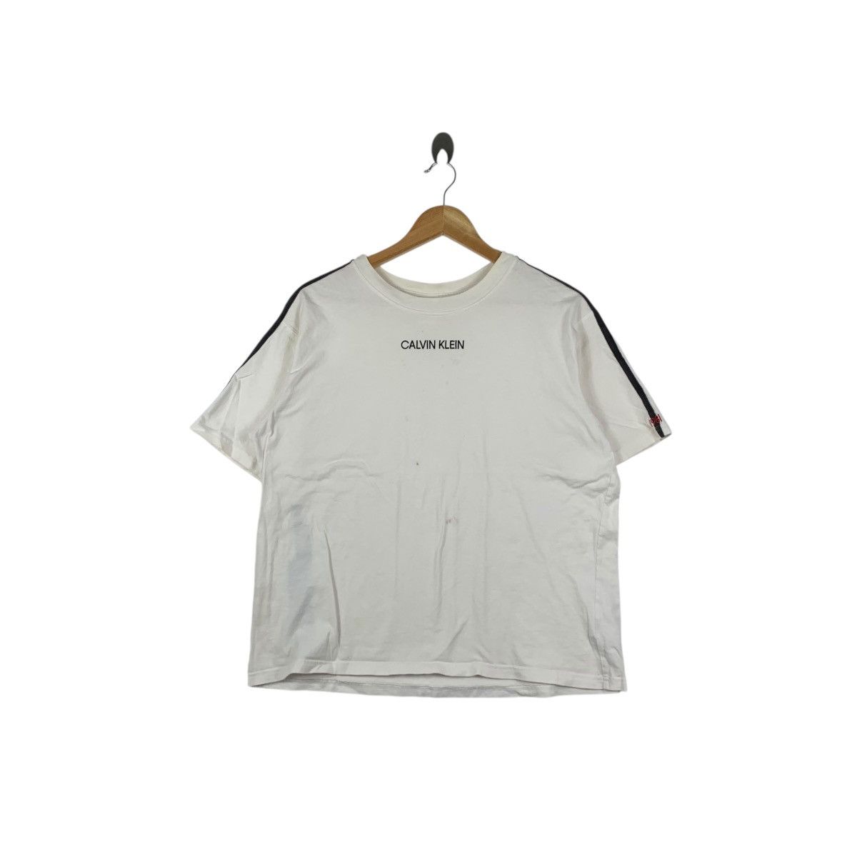 Calvin Klein CALVIN KLEIN CK New York Center Logo Boxy Tee Shirt Top Size M / US 6-8 / IT 42-44 - 1 Thumbnail