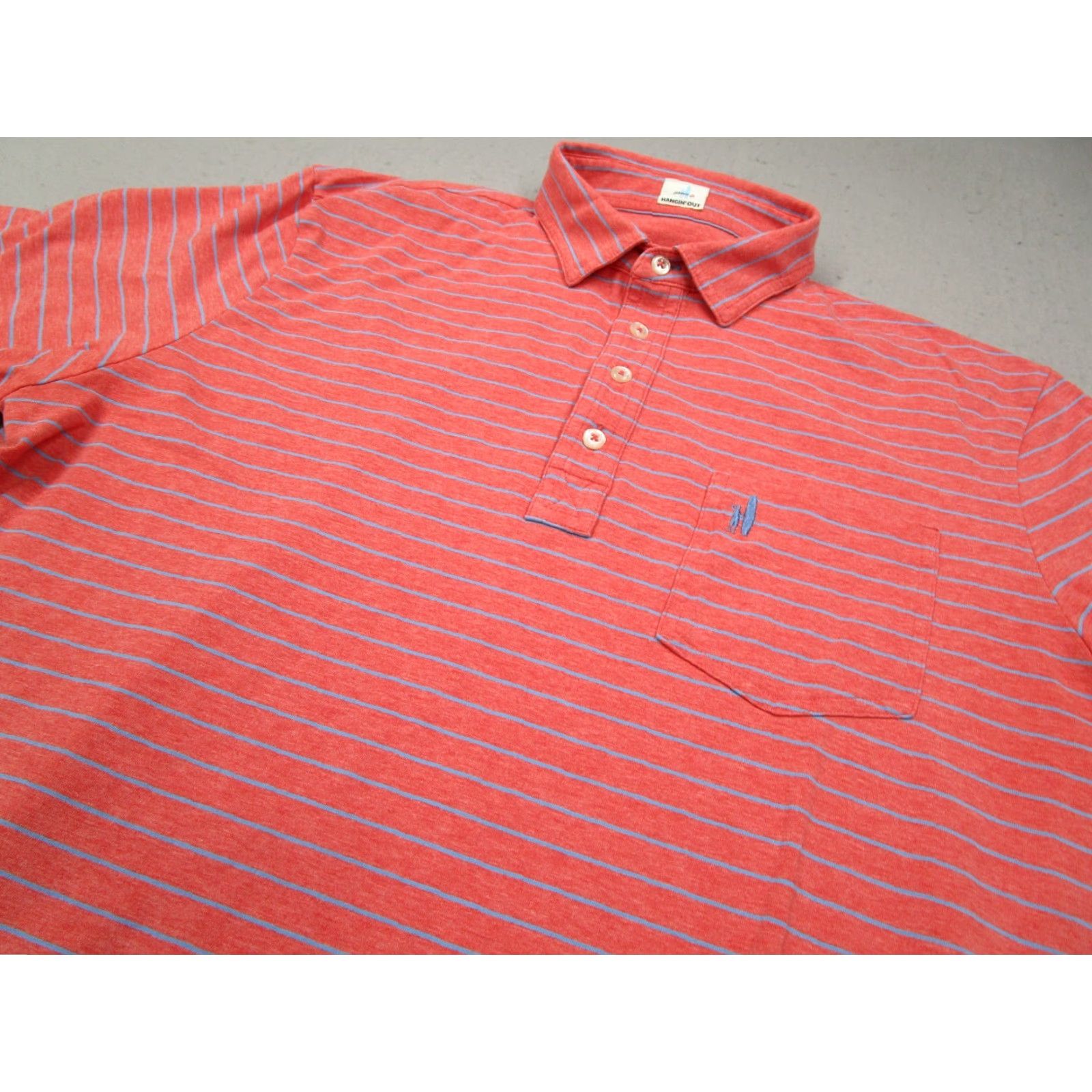 johnnie-O johnnie-O Shirt Mens Large Red Neese Polo Hangin Pullover Fiesta Beach Golf Logo Striped Activewear Casual Travel Workwear Size US L / EU 52-54 / 3 - 2 Thumbnail