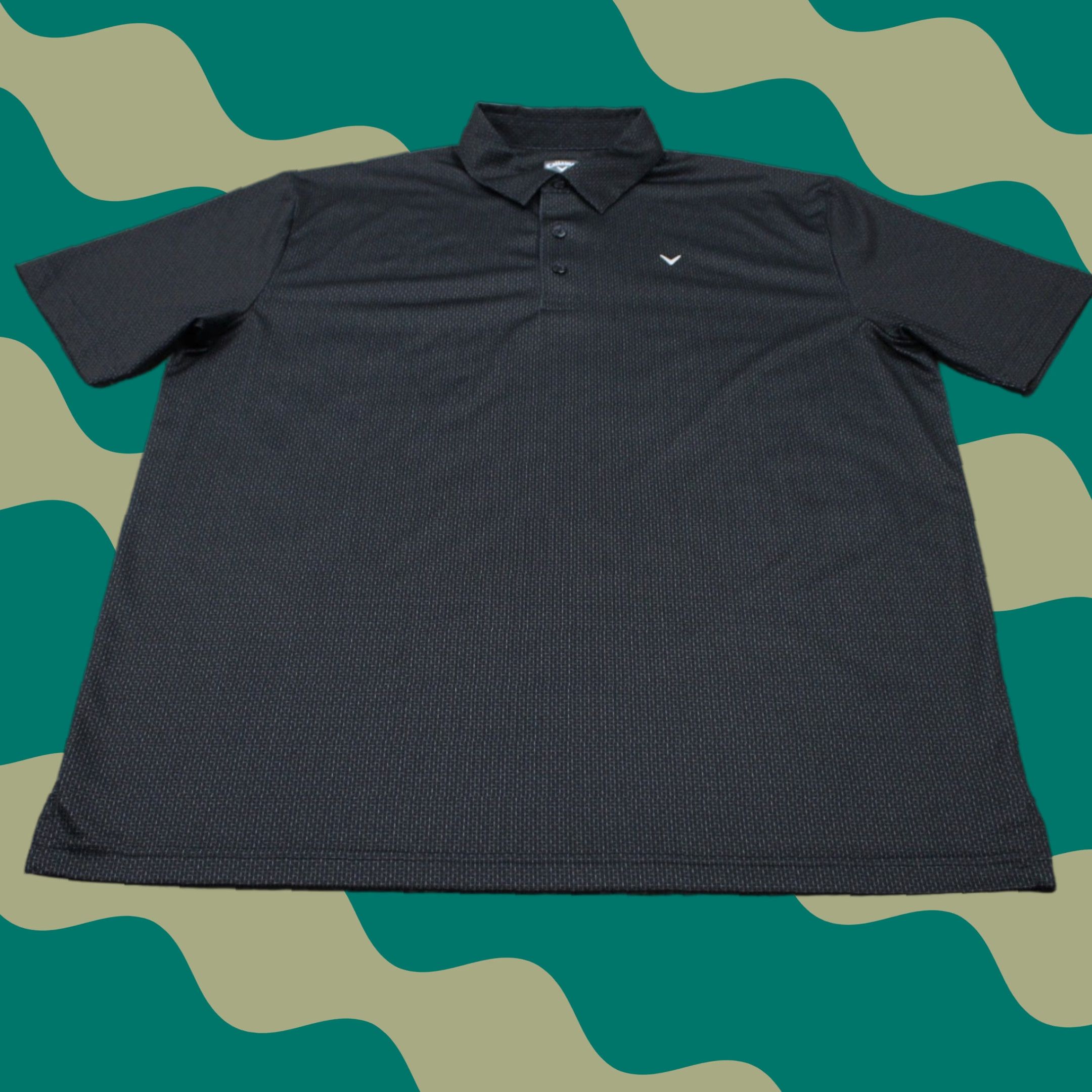 Callaway Callaway Opti-Dri Polo Shirt Mens Large Black Geometric Short Sleeve S/S Golf Pullover Polo Shirt Size US L / EU 52-54 / 3 - 1 Thumbnail