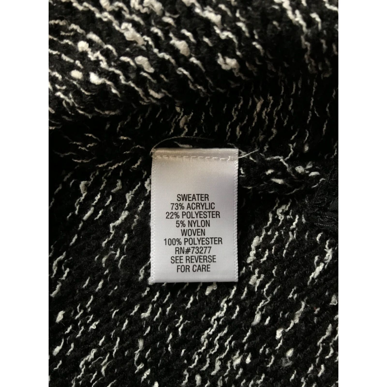Croft & Barrow Croft & Barrow Sweater Women's Large Black White Pullover Crew Neck Casual Knit Size L / US 10 / IT 46 - 6 Thumbnail