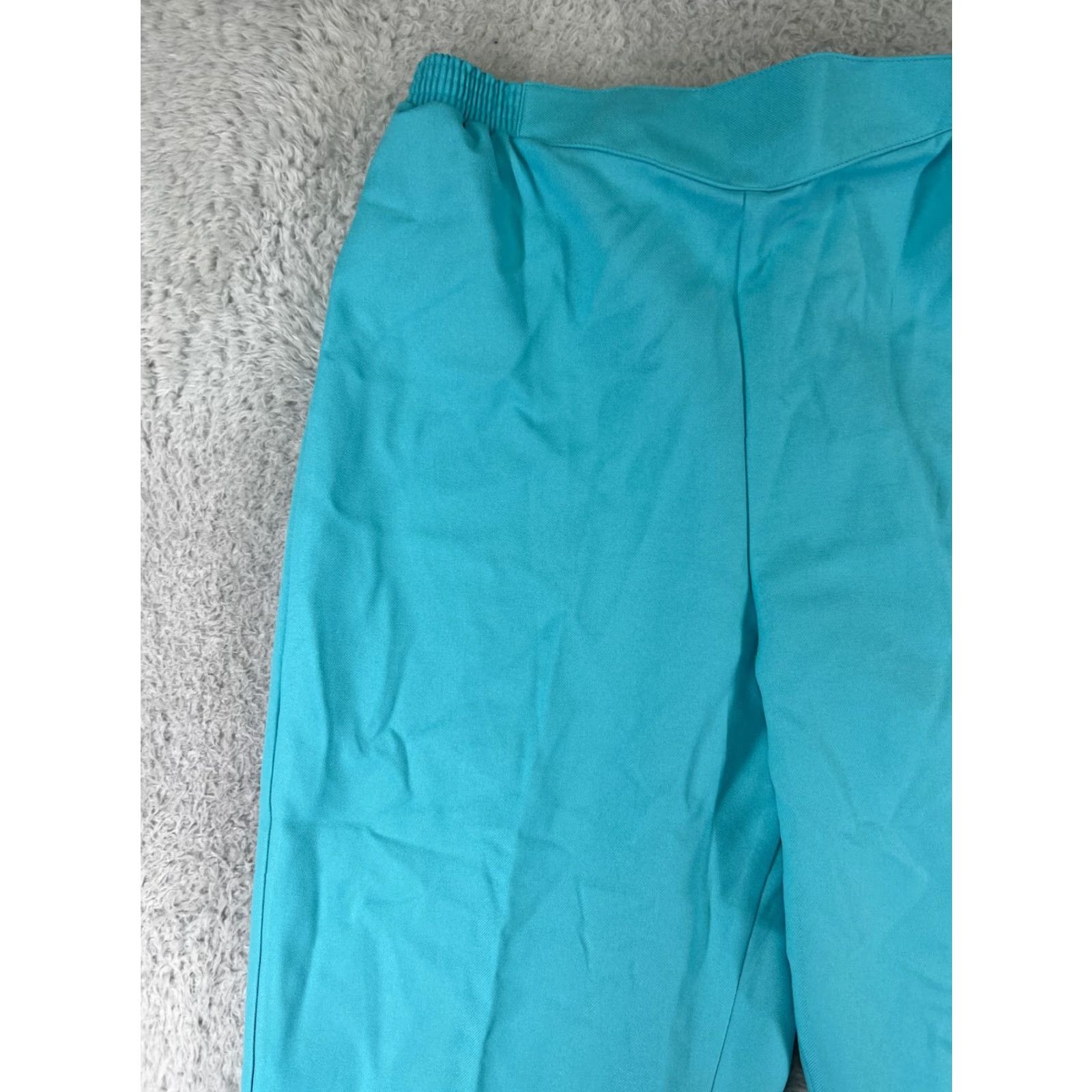 Vintage VINTAGE Laurente Pants Womens 36 Blue Elastic Waist Pull On 100% Polyester USA Size 25" / US 0 / IT 36 - 6 Thumbnail