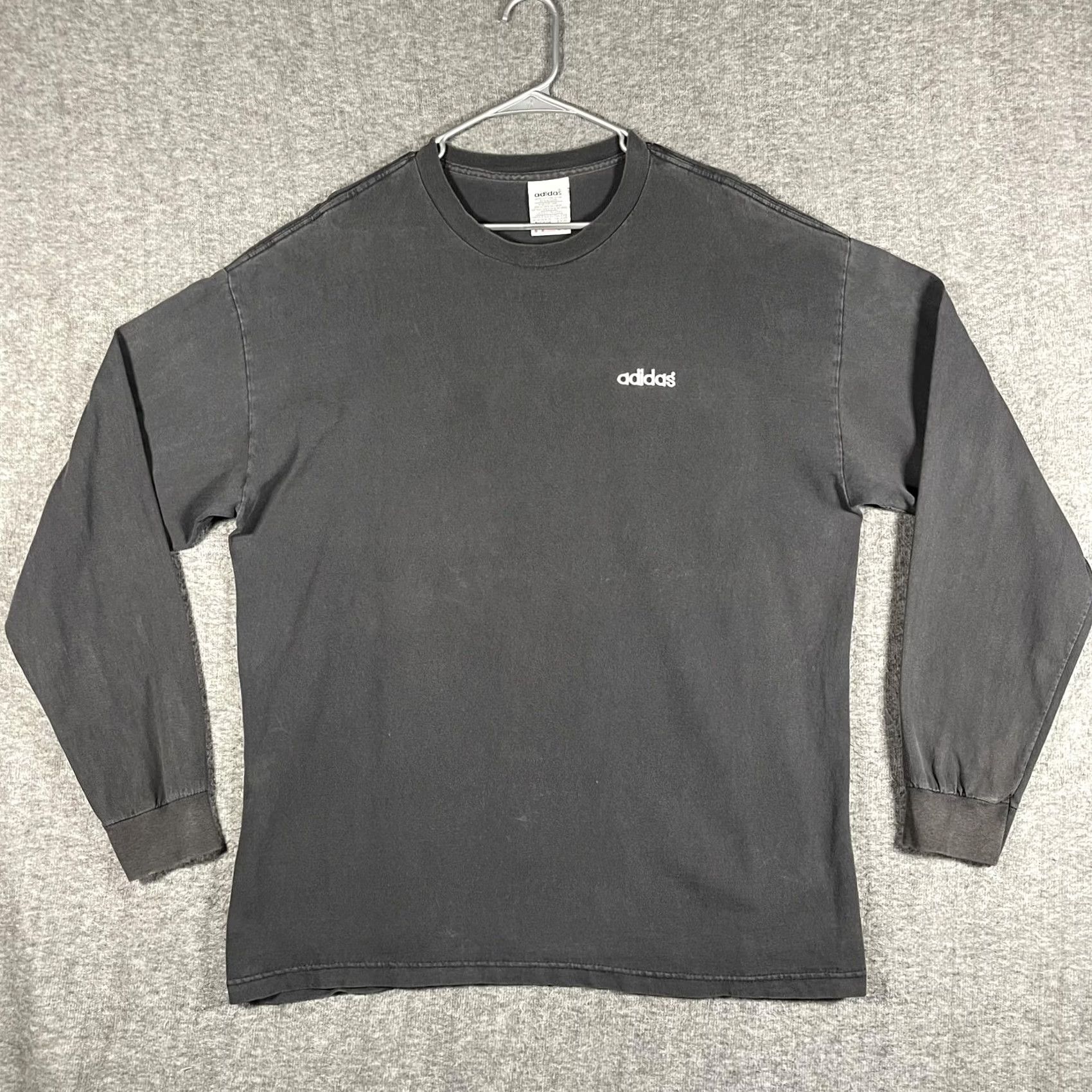 Adidas VINTAGE Adidas Shirt Mens XL Black Long Sleeve Embroidered Logo Made USA 90s Size US XL / EU 56 / 4 - 2 Thumbnail