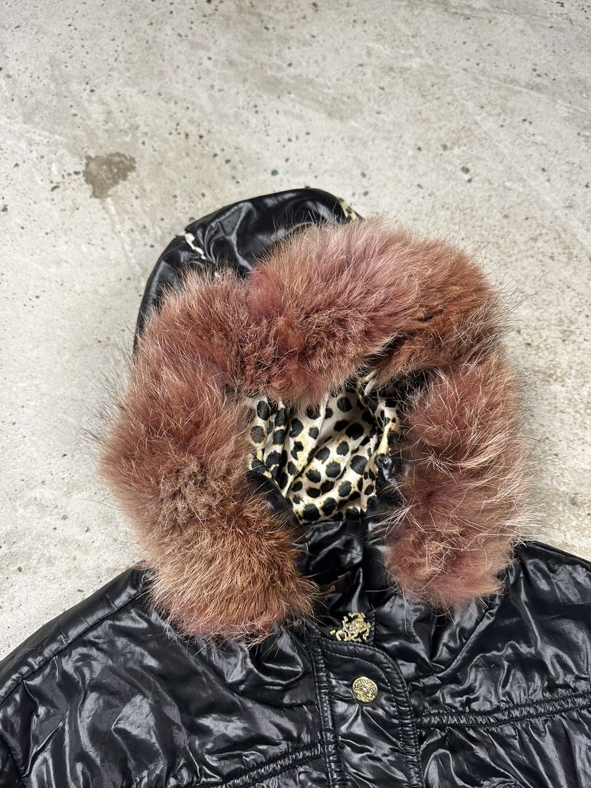 Roberto Cavalli × Vintage Vintage Y2K Roberto Cavalli Faux Fur Black Hooded Bomber Size US S / EU 44-46 / 1 - 7 Thumbnail