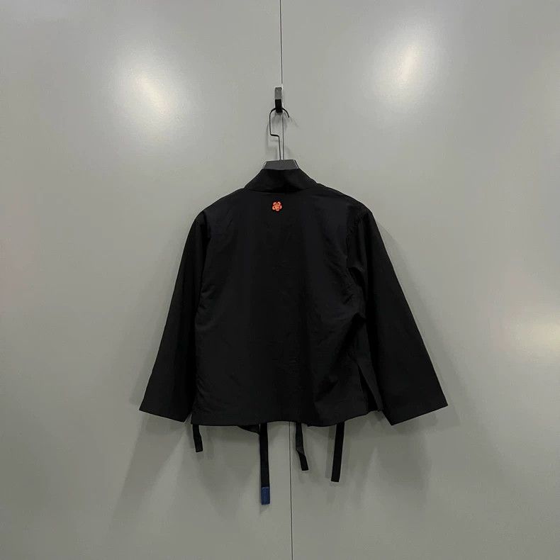 Kenzo KENZO Black coat with embroidered flowers on the back Size XXS / US 00 / IT 34 - 2 Thumbnail