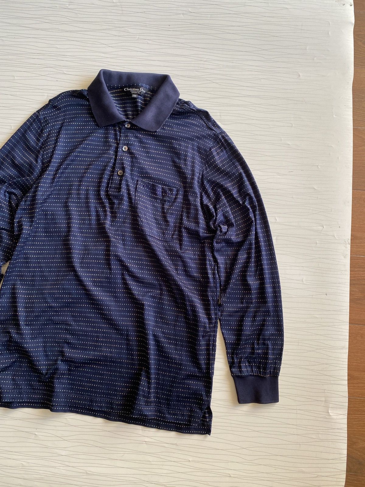 Christian Dior Monsieur Vintage Christian Dior Long Sleeve Polo Tee Size US L / EU 52-54 / 3 - 3 Thumbnail