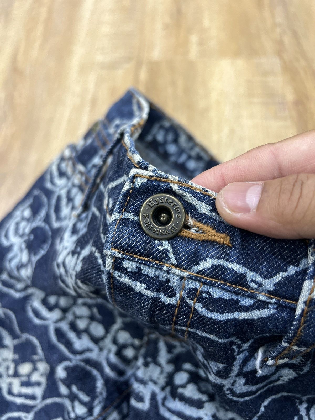 Designer × Hysteric Glamour × Japanese Brand HYSTERIC GLAMOUR FULL PRINT SKULL JAPANESE BRAND DENIM Size US 27 - 9 Thumbnail